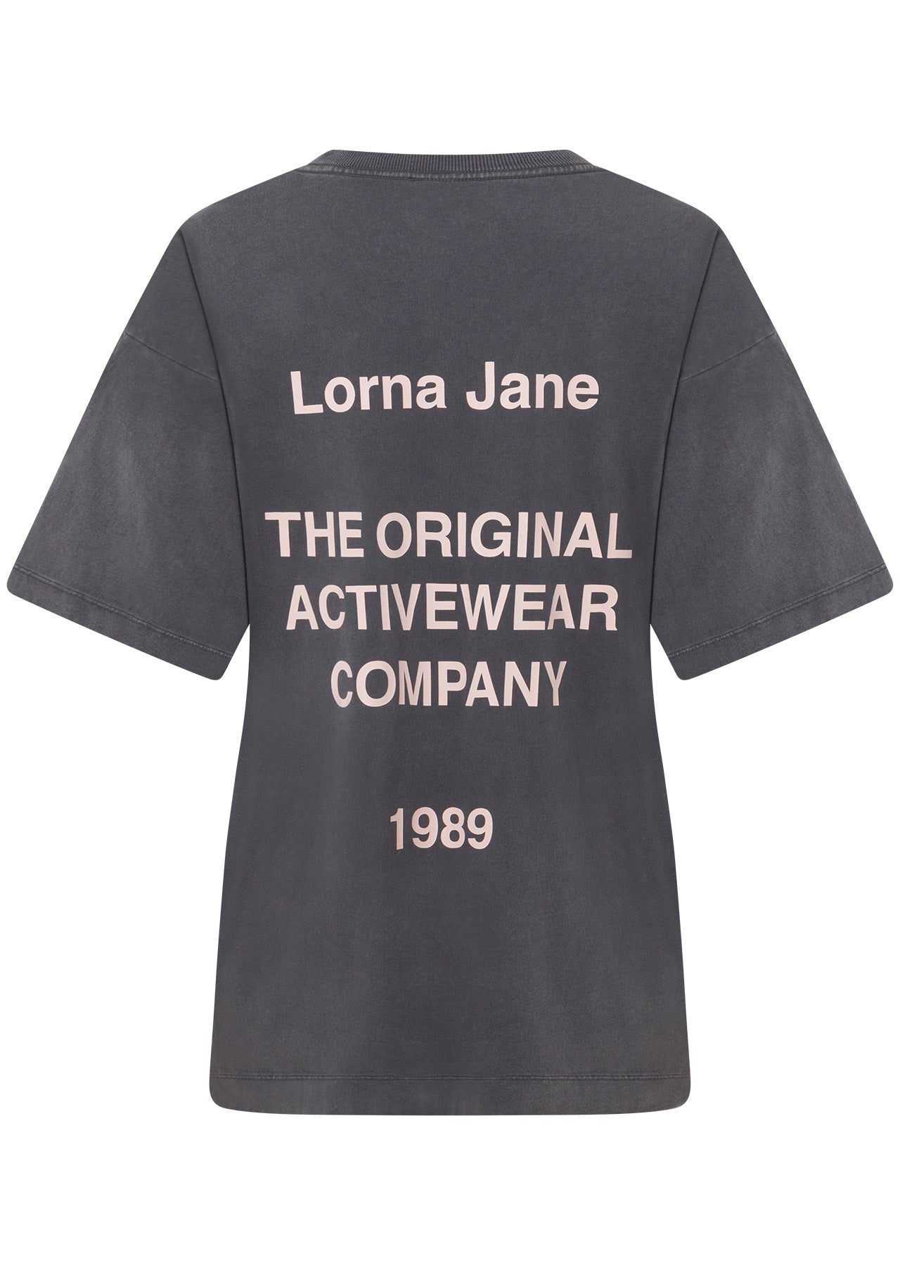 Lorna Jane Original Activewear Washed Logo T-Shirt - Washed Titanium