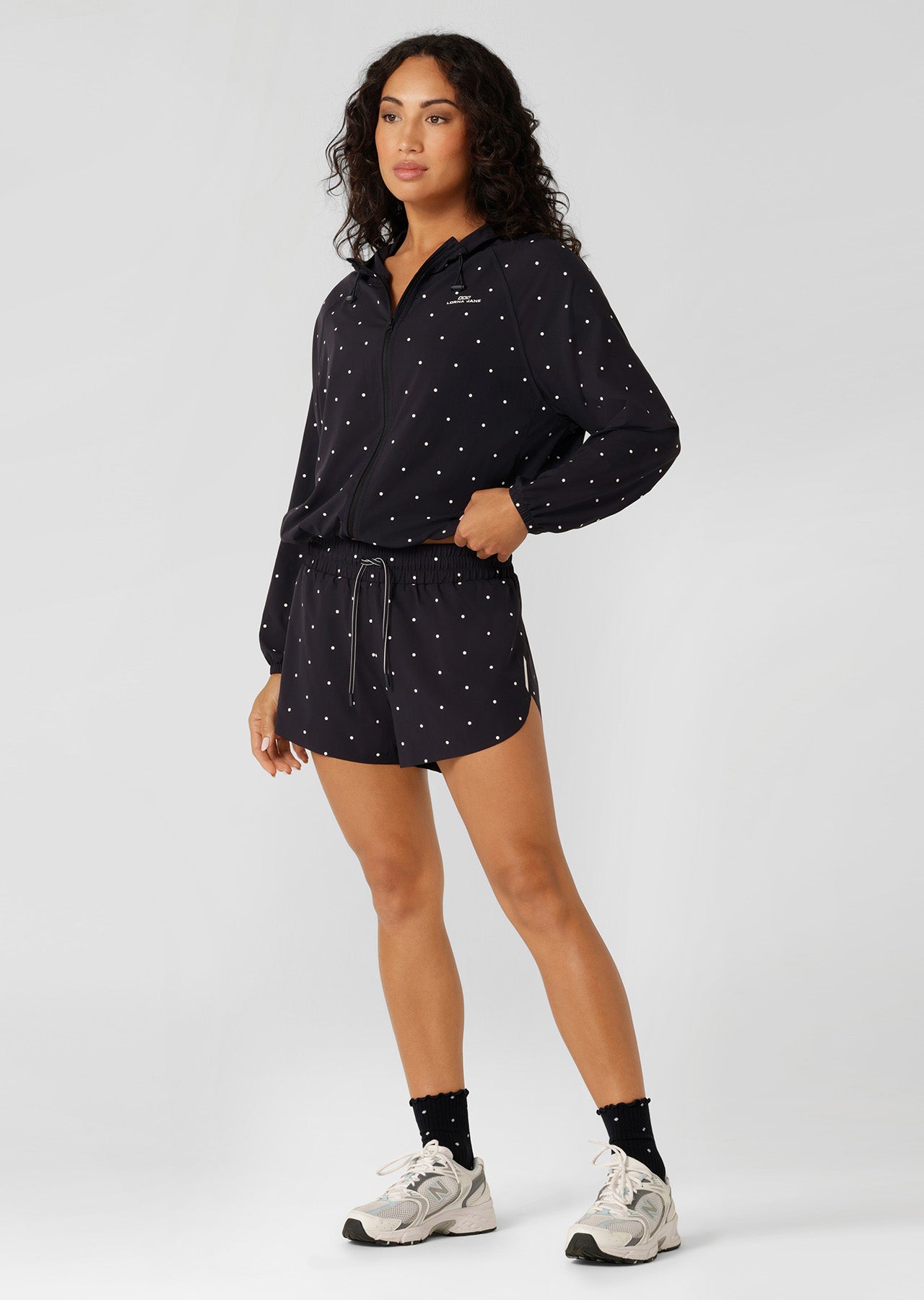 Lorna Jane Shine On Outdoor Rec Jacket - Polka Dot Print