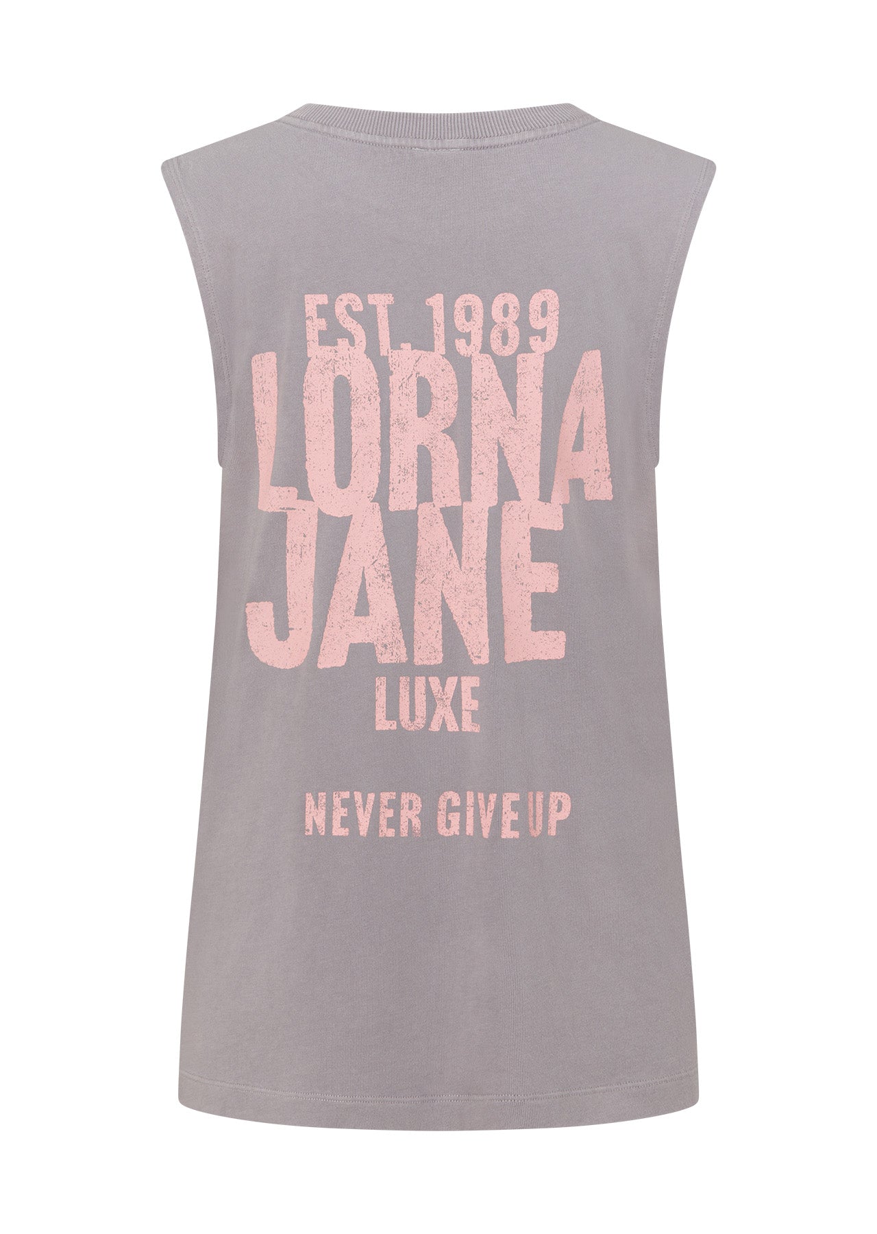 Lorna Jane Never Give Up Washed Tank - Washed Dark Concrete Grey