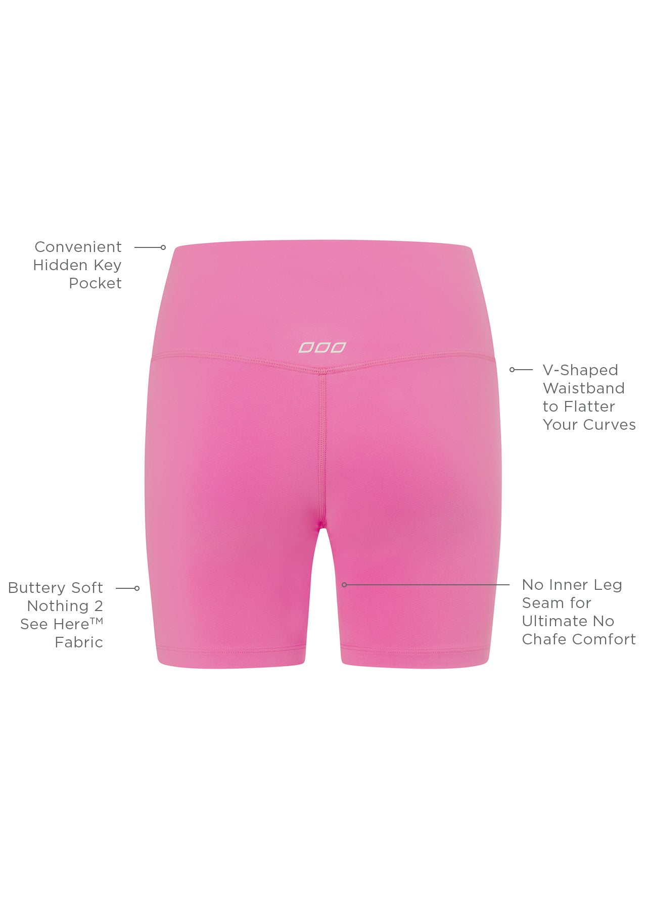 Lorna Jane Lotus No Chafe 16cm Bike Shorts - Milkshake