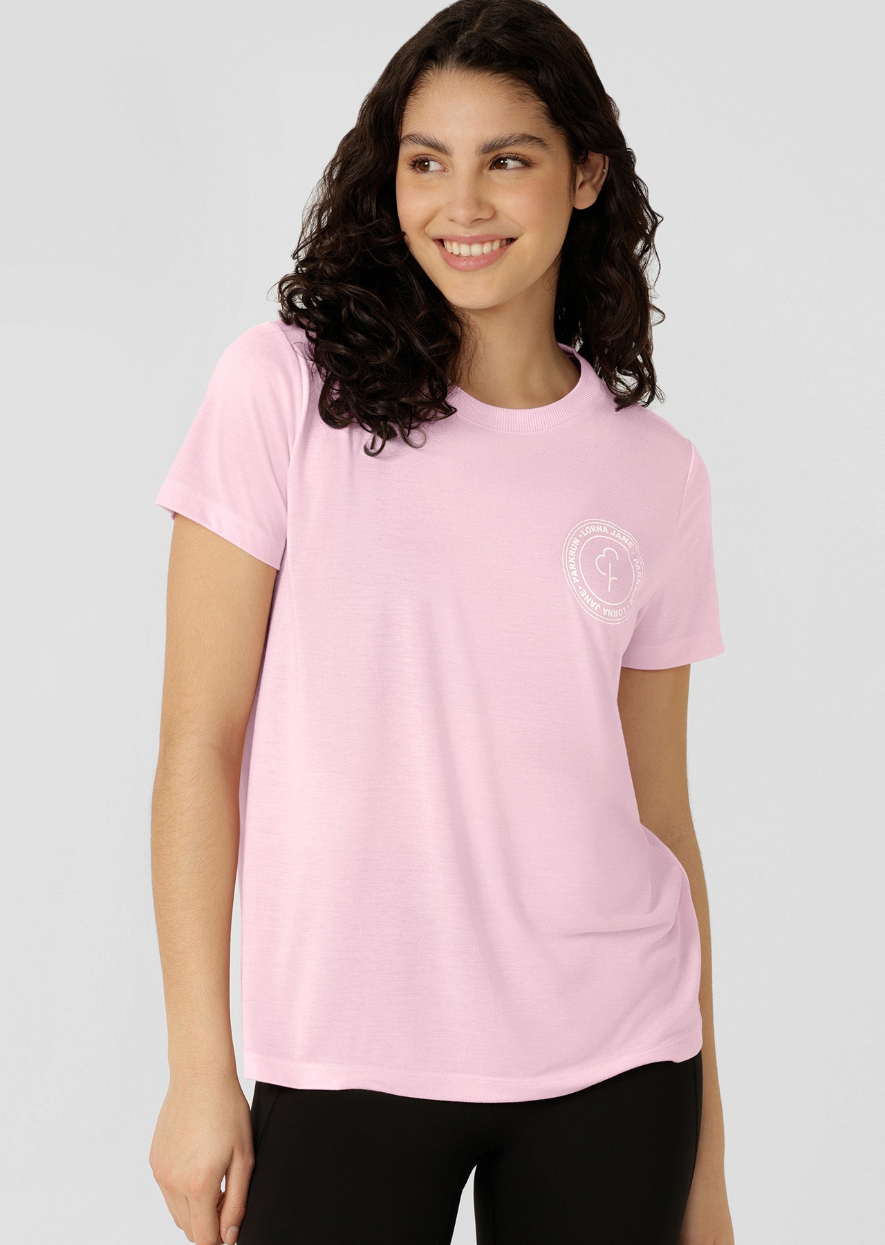 Lorna Jane parkrun T-Shirt - Sweet Pink