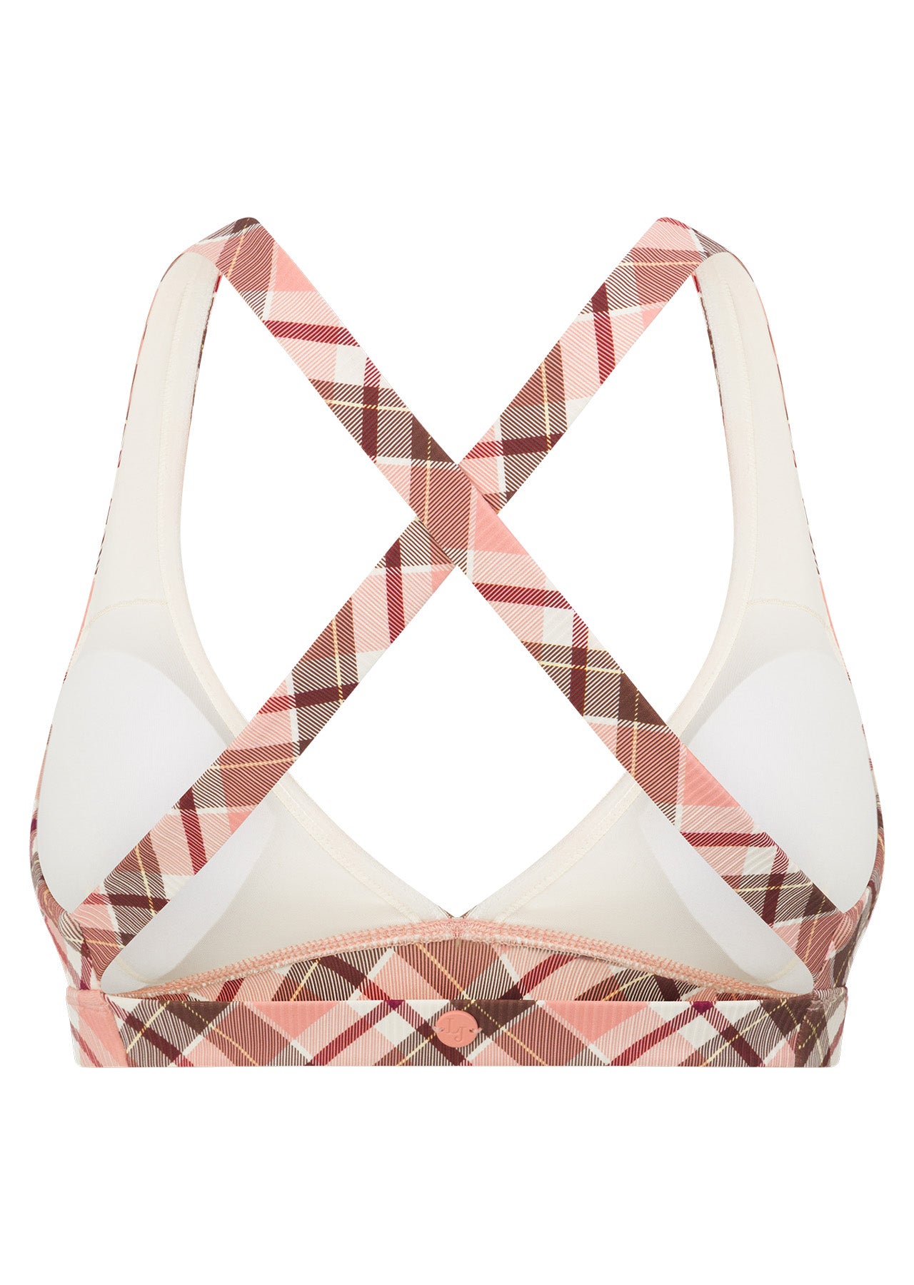 Lorna Jane Sorbet Plaid Rib Sports Bra - Sorbet Plaid Print