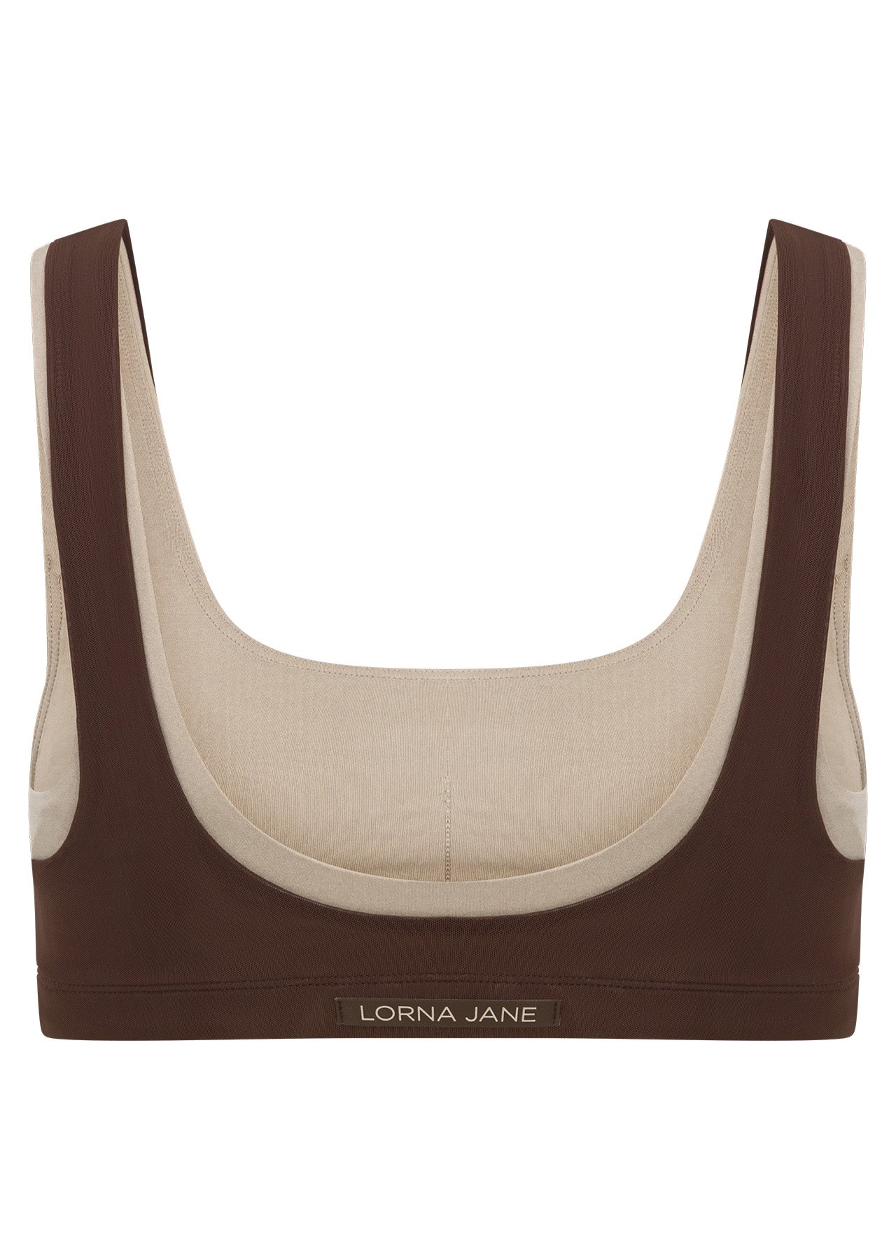 Lorna Jane Double Down Sports Bra - Truffle