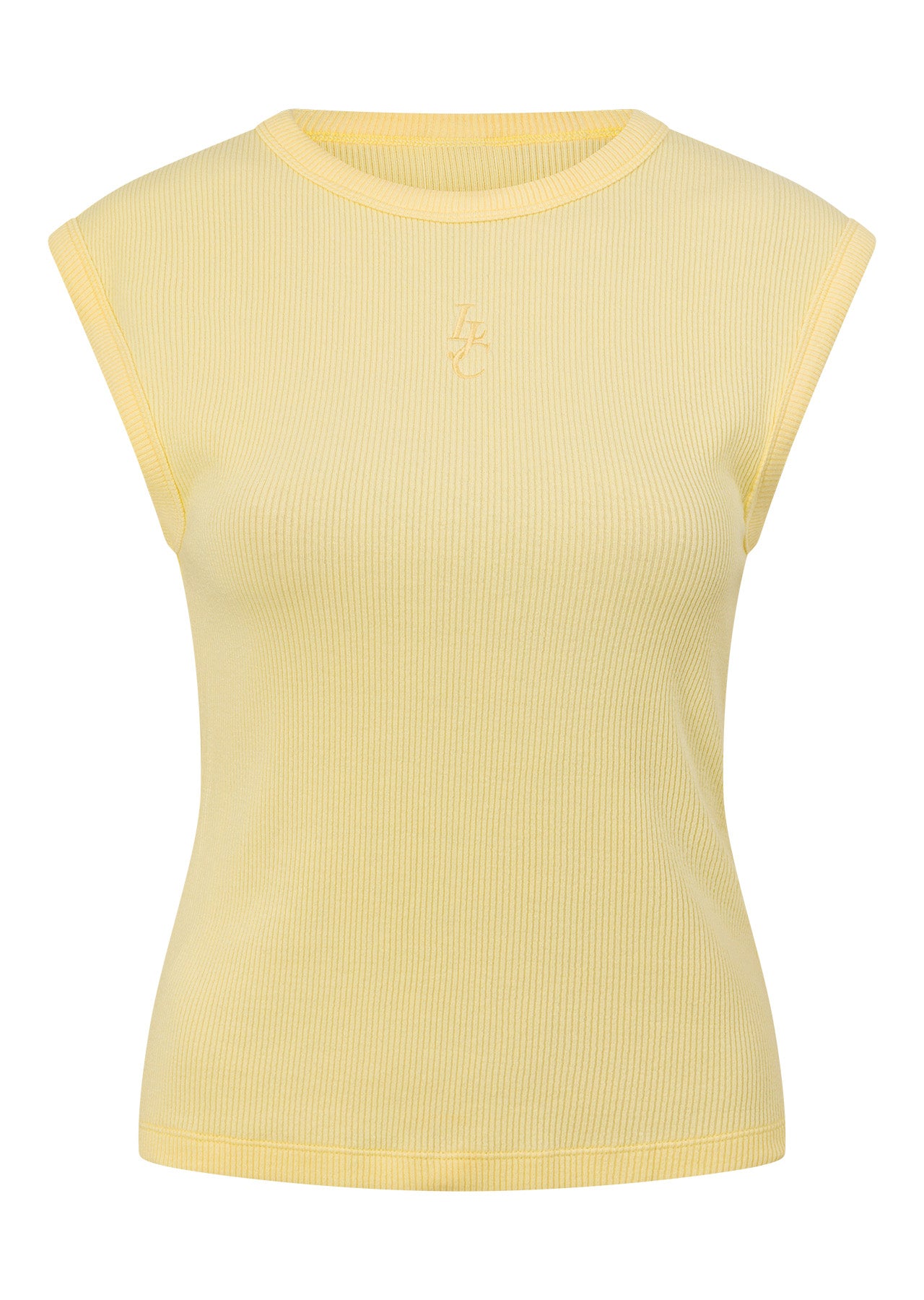 Lorna Jane Paradise Rib Top - Lemon Cream