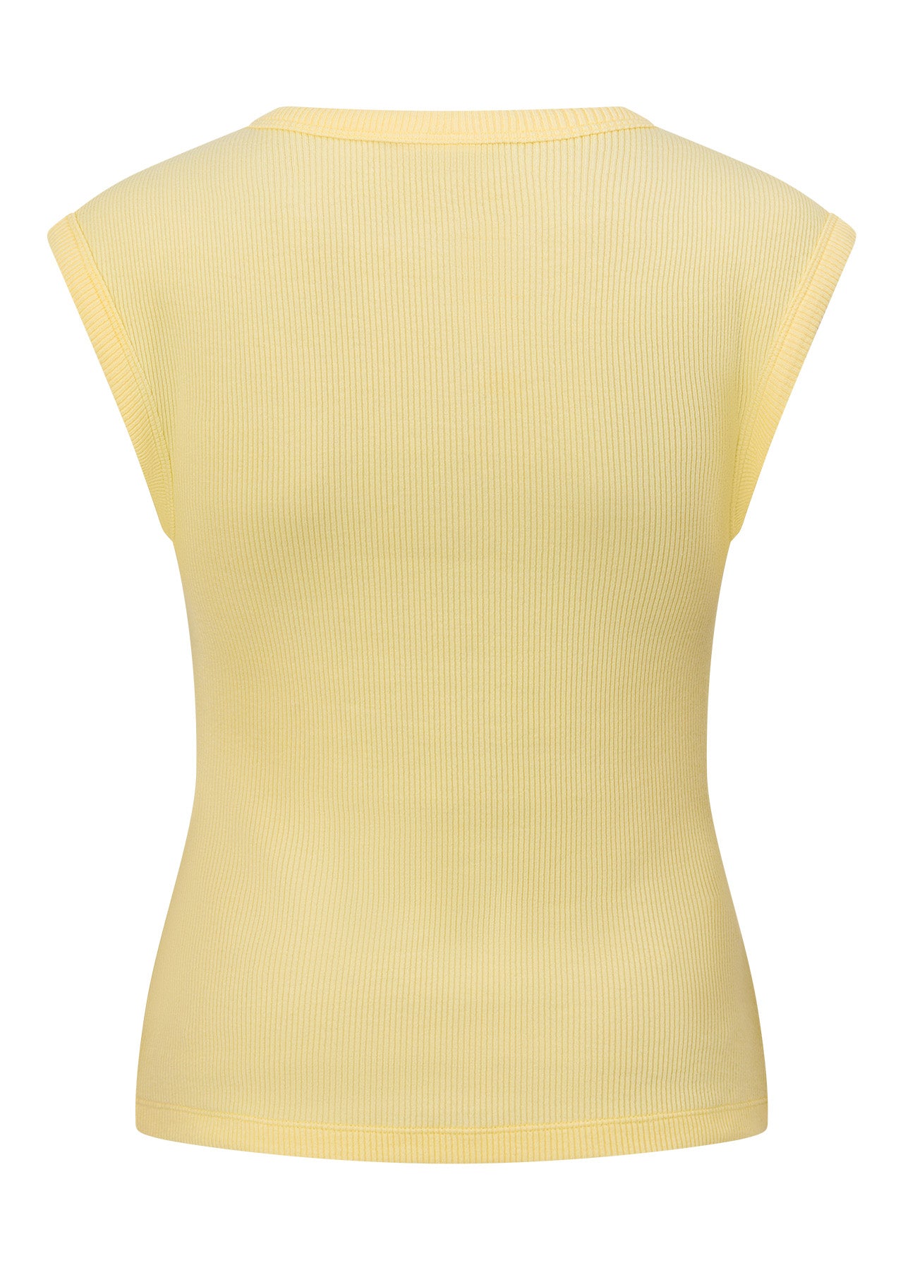 Lorna Jane Paradise Rib Top - Lemon Cream