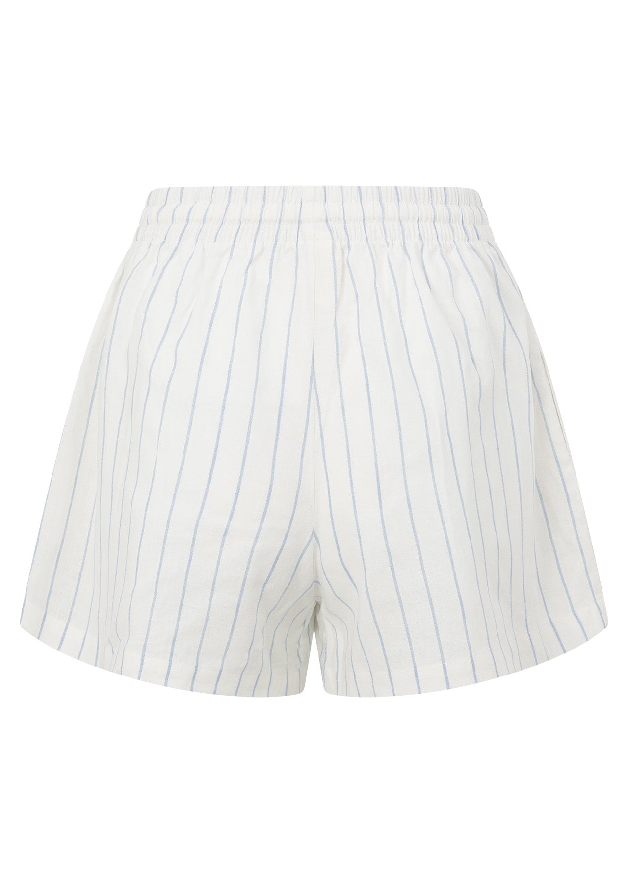 Lorna Jane Preset Stripe Linen Shorts - Oxford Blue Stripe