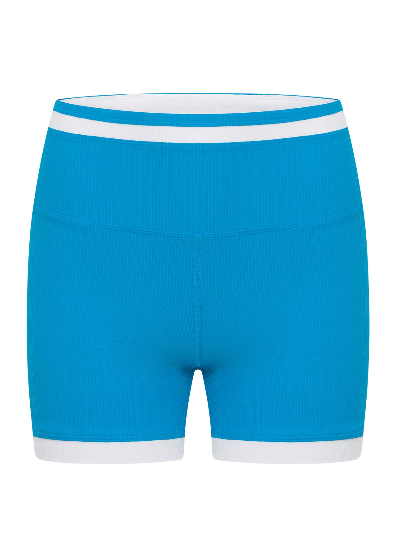 Lorna Jane Retro Rib 12cm Bike Shorts - Vista Blue