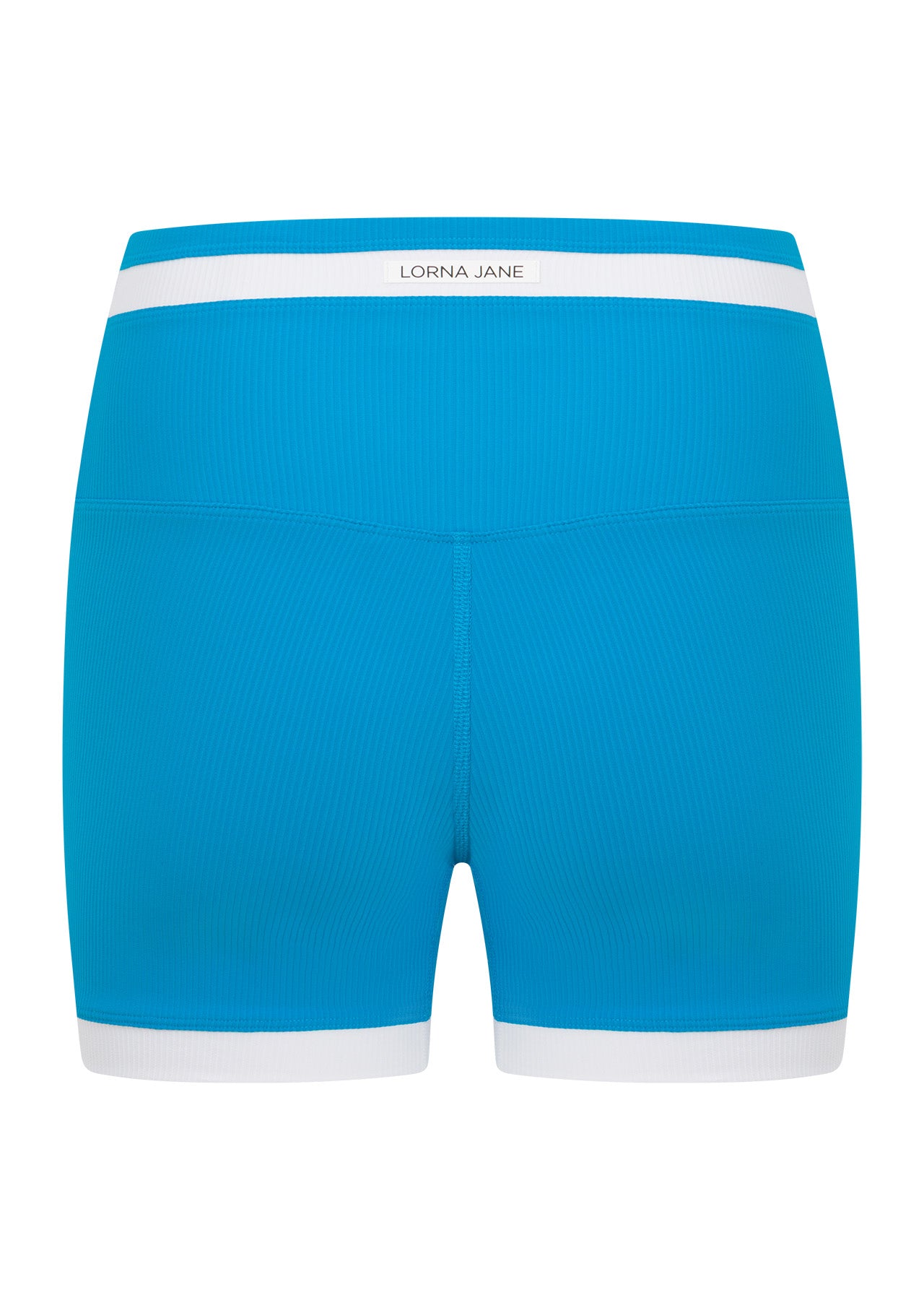 Lorna Jane Retro Rib 12cm Bike Shorts - Vista Blue