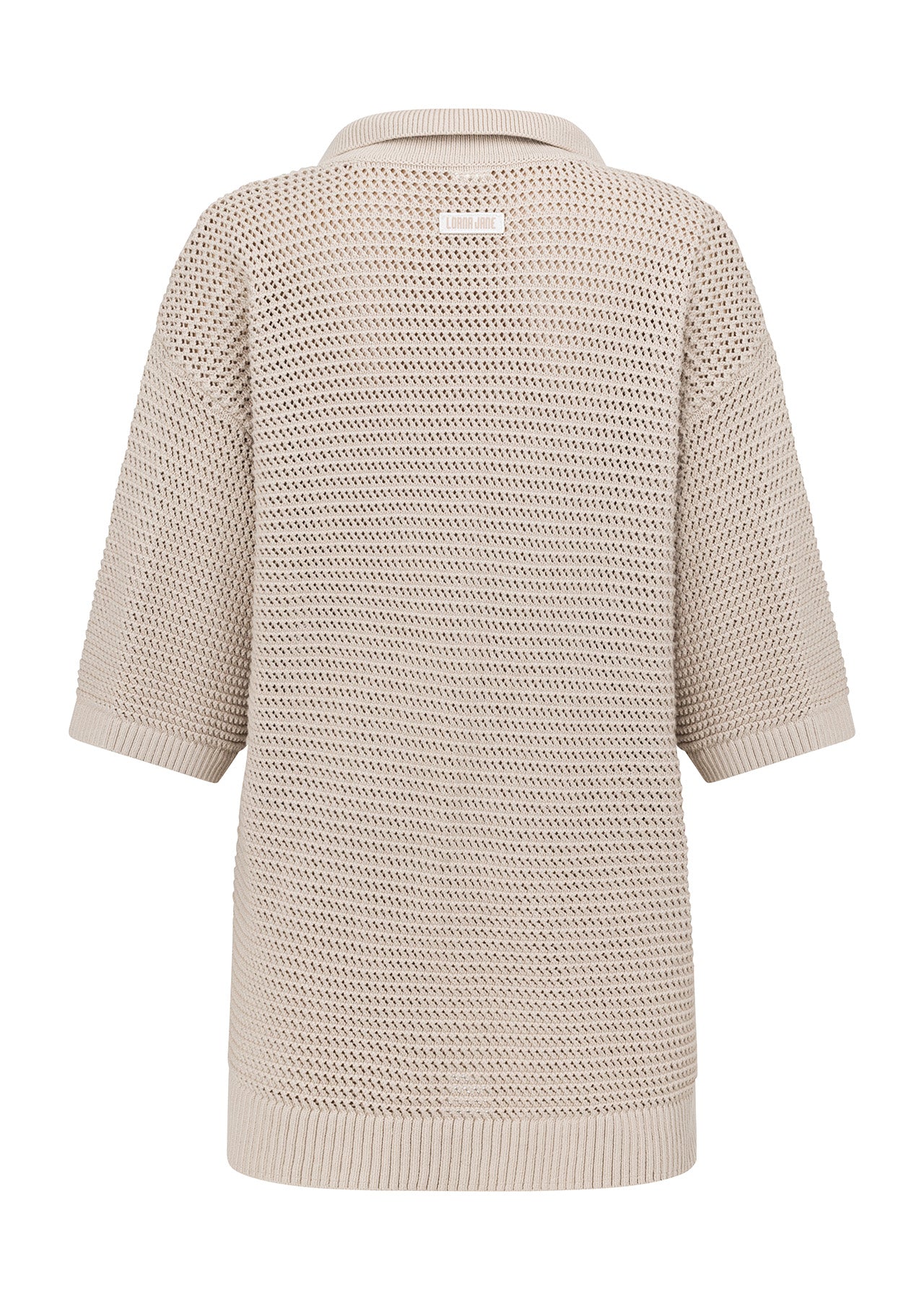 Lorna Jane Open Weave Knit Shirt - Off White