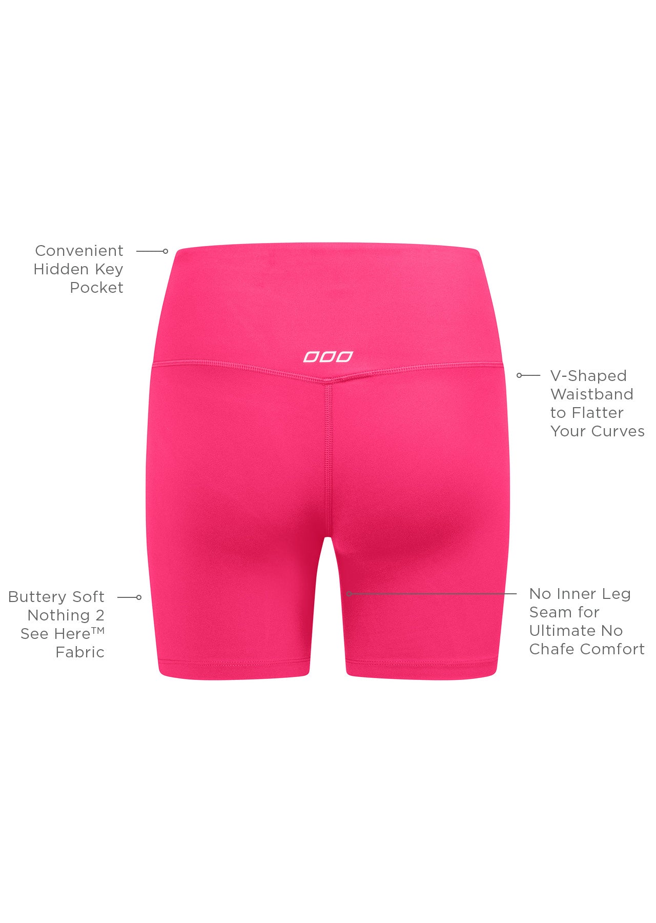 Lorna Jane Lotus No Chafe 16cm Bike Shorts - Babin Pink