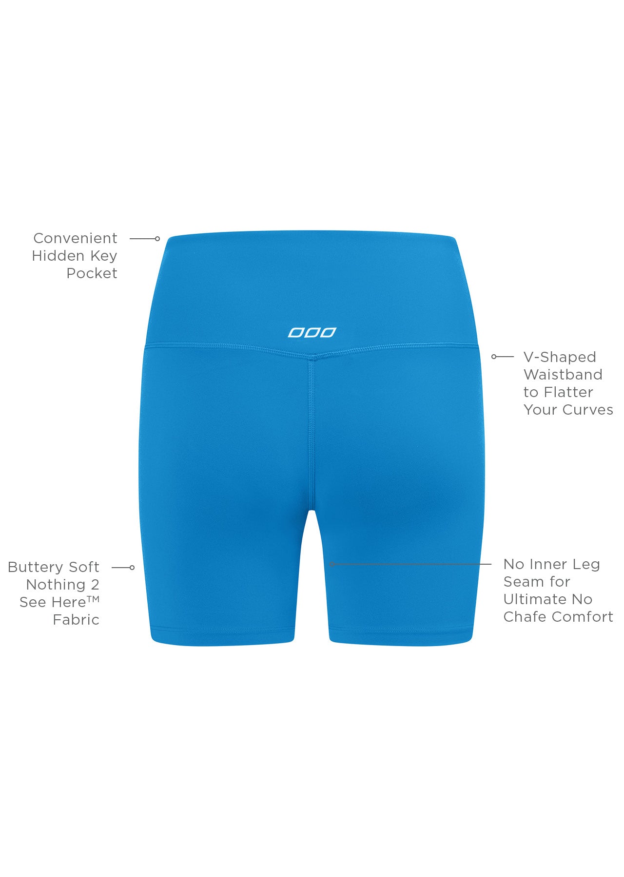 Lorna Jane Lotus No Chafe 16cm Bike Shorts - Cornflower