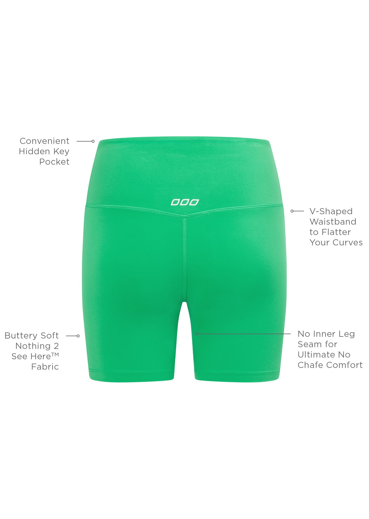Lorna Jane Lotus No Chafe 16cm Bike Shorts - Mojito