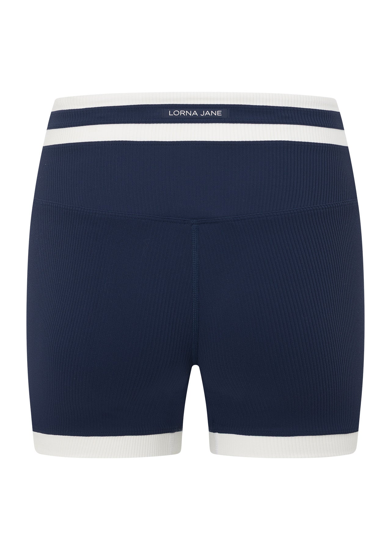 Lorna Jane Retro Rib 12cm Bike Shorts - Marine Blue