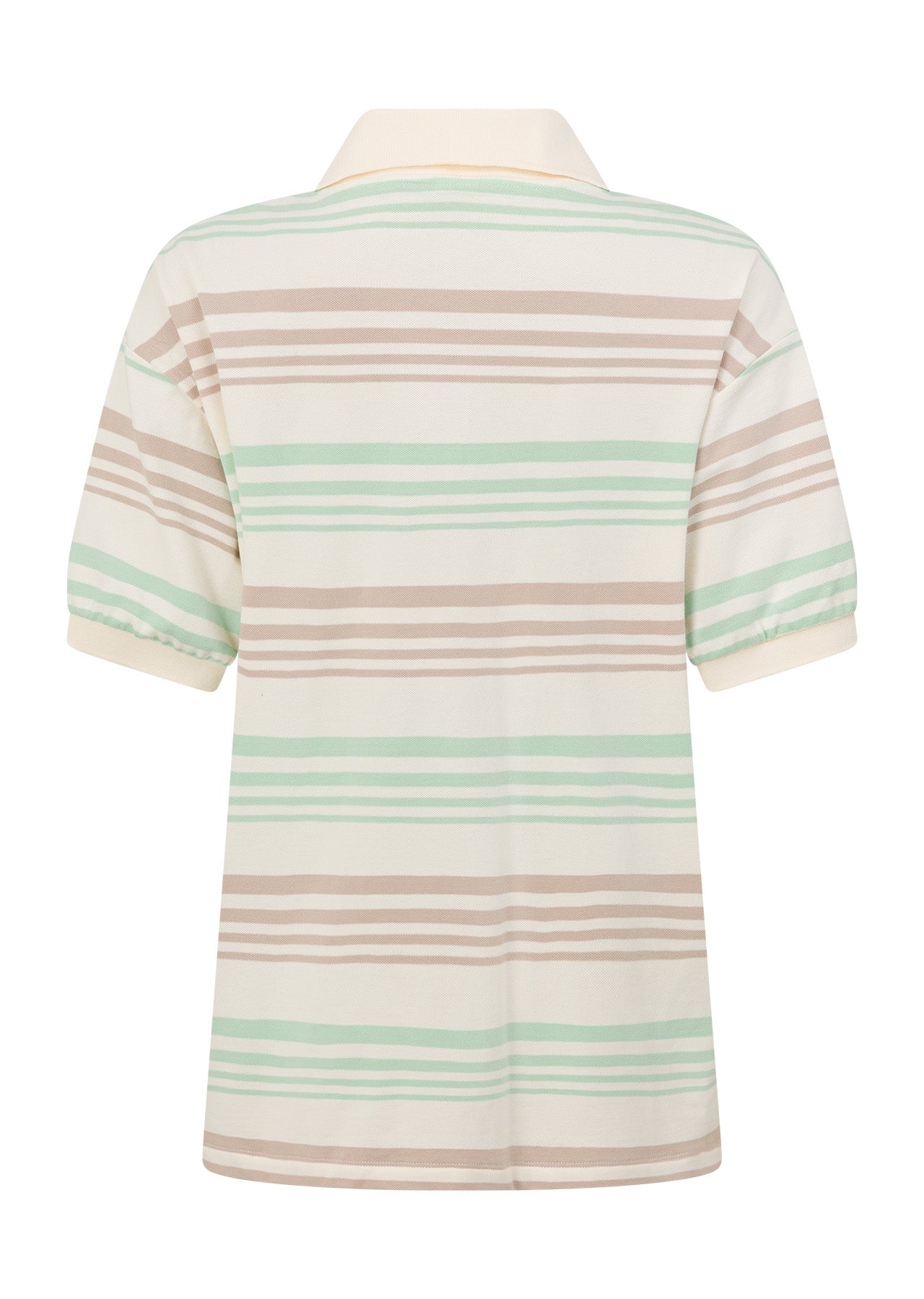 Lorna Jane Match Point Polo - Mint Cream Stripe
