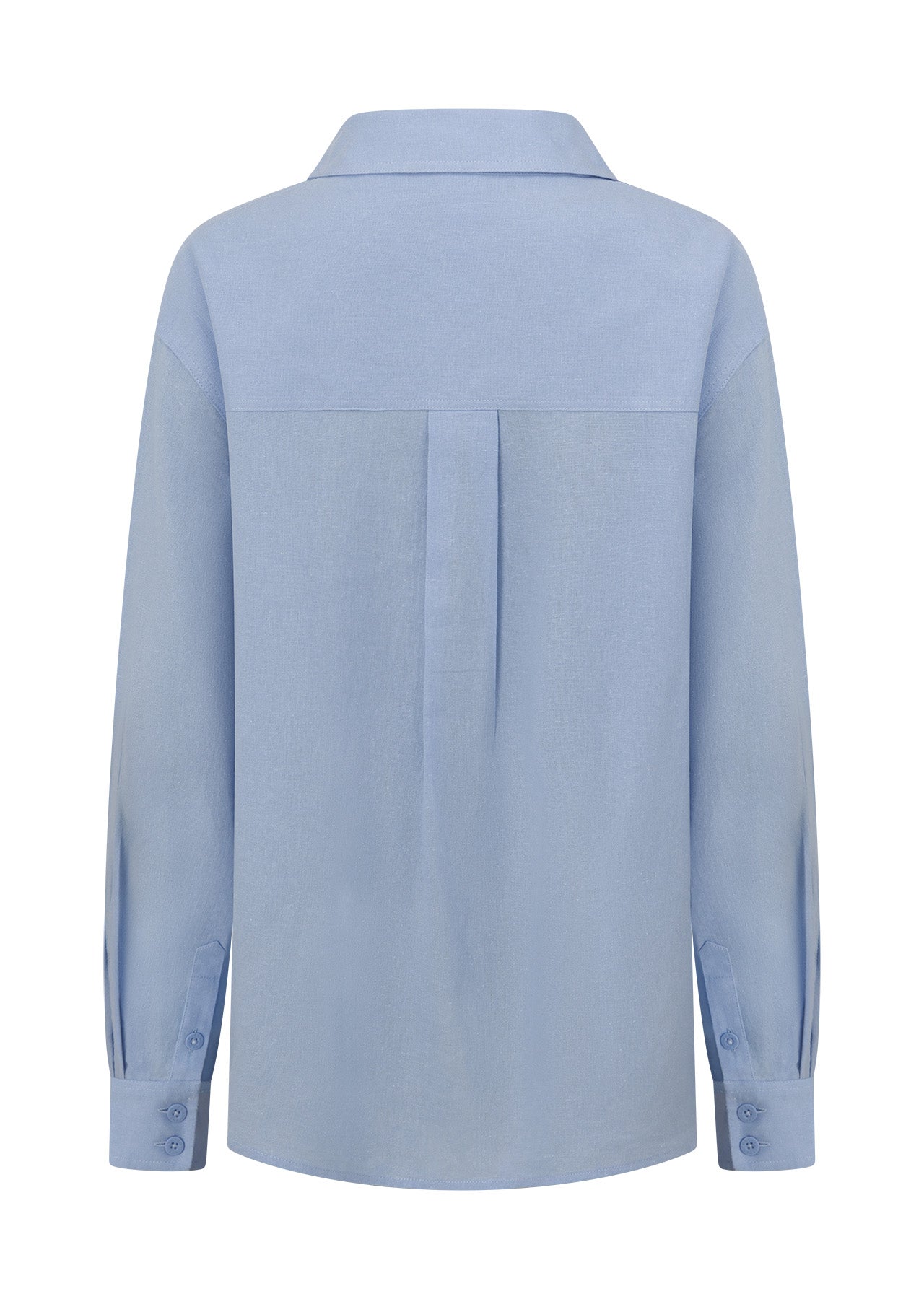 Lorna Jane Everline Long Sleeve Linen Shirt - Oxford Blue