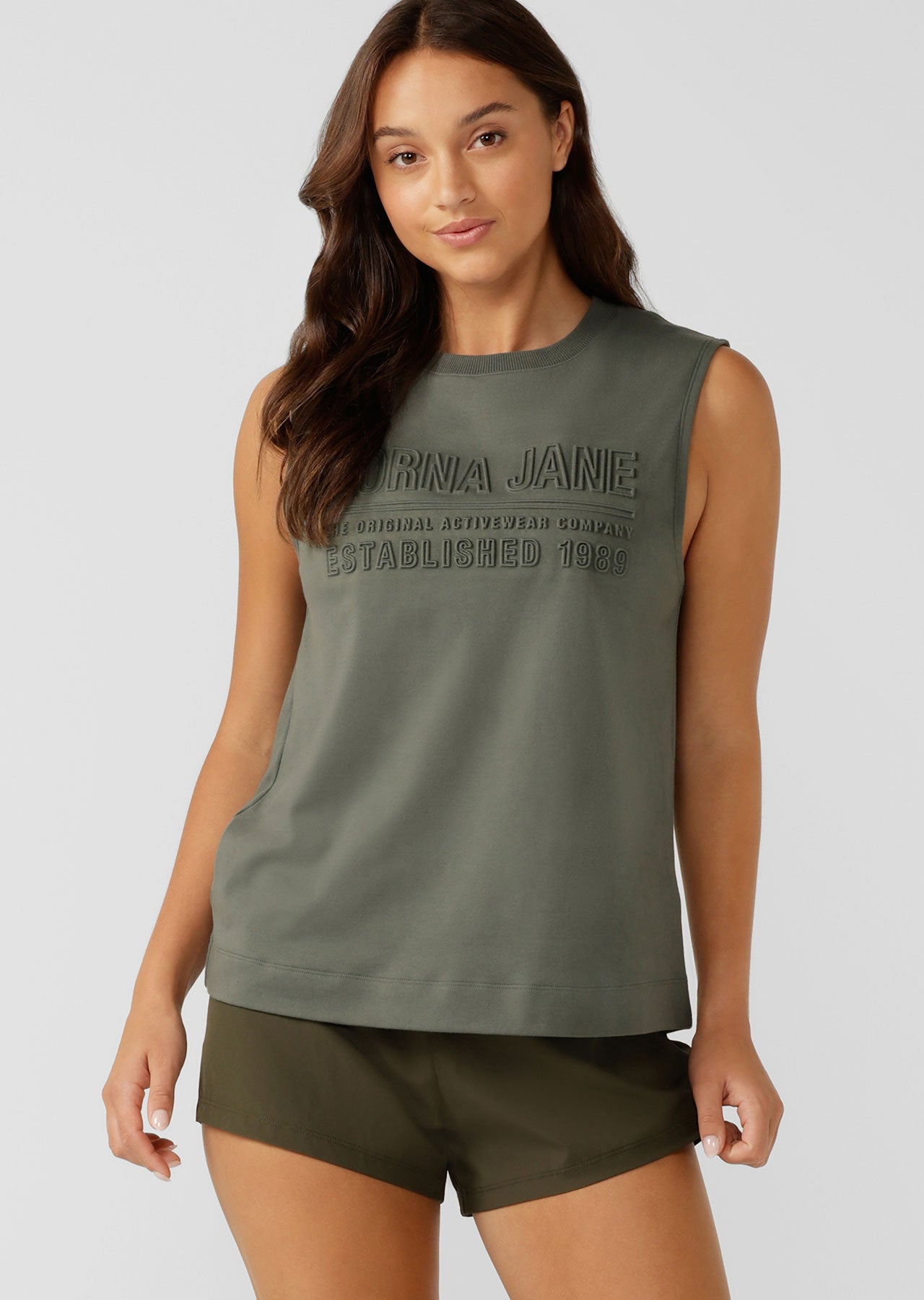 Lorna Jane Essential Muscle Tank - Dark Matcha