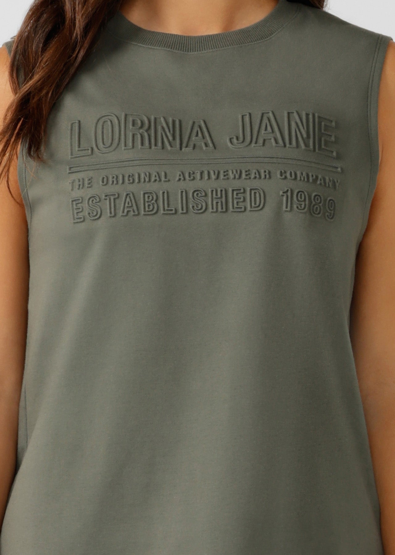 Lorna Jane Essential Muscle Tank - Dark Matcha