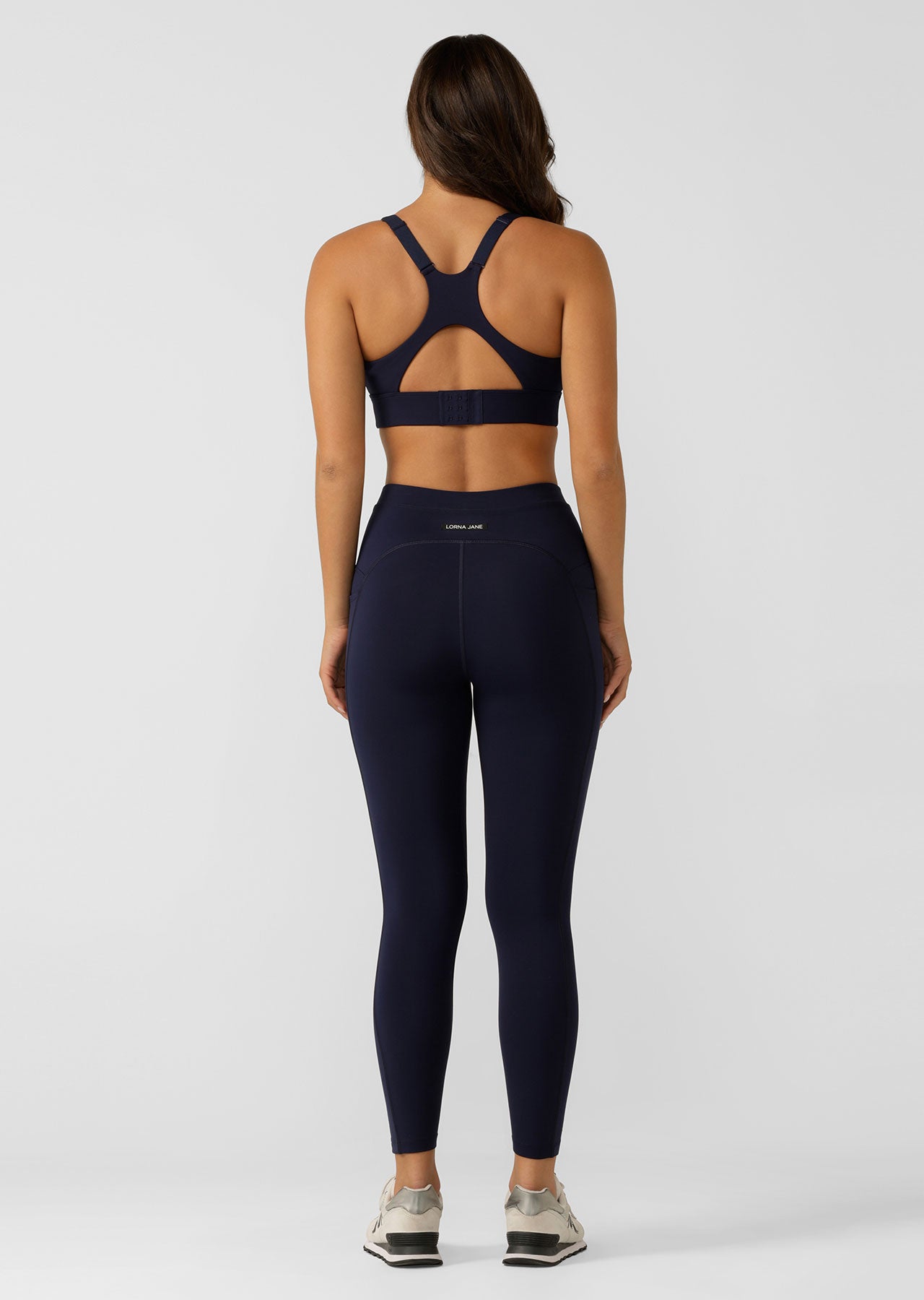 Lorna Jane Reactive No Ride Phone Pocket Ankle Biter Leggings - French Navy