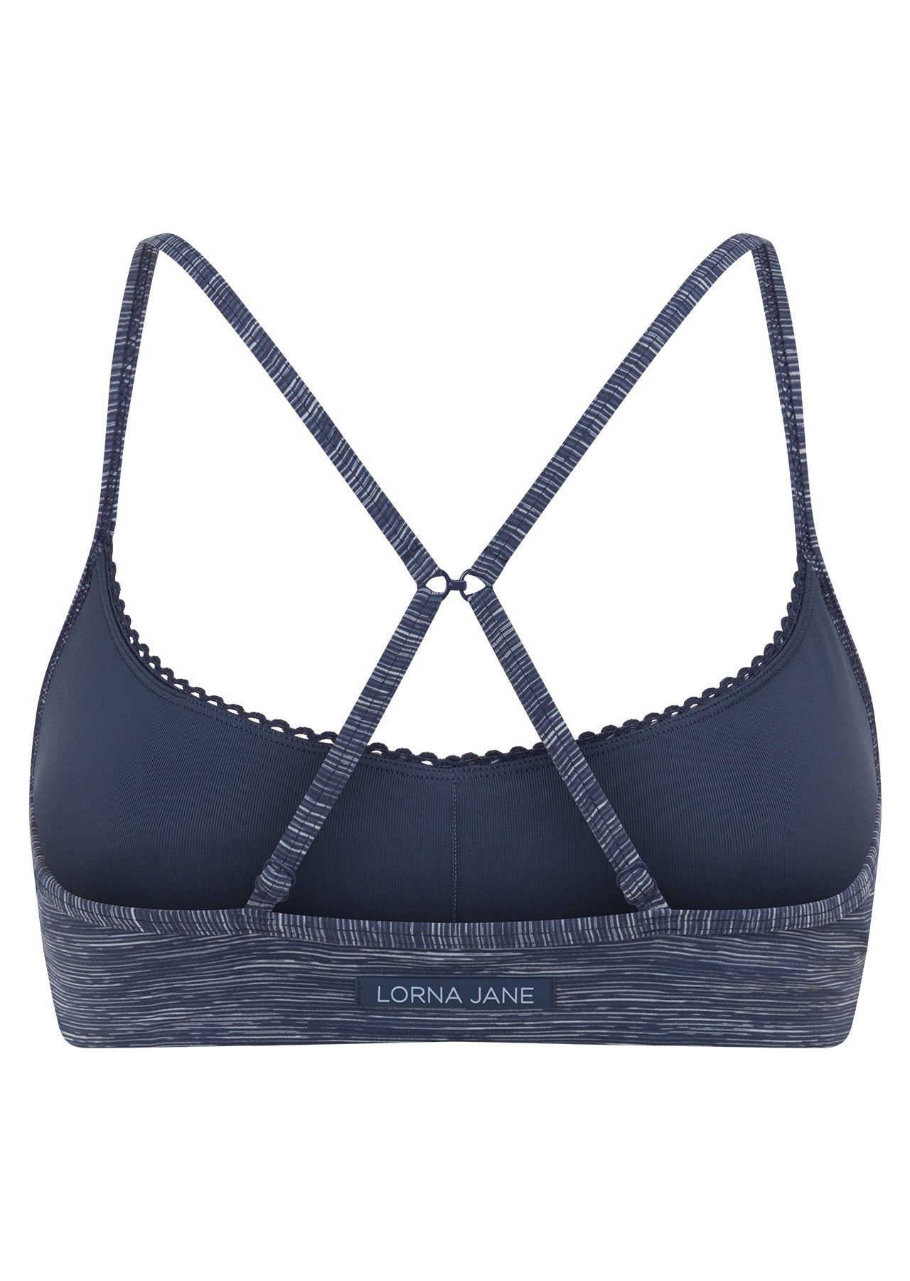 Lorna Jane Retro All Day Sports Bra - Deep Dive Blue Marl