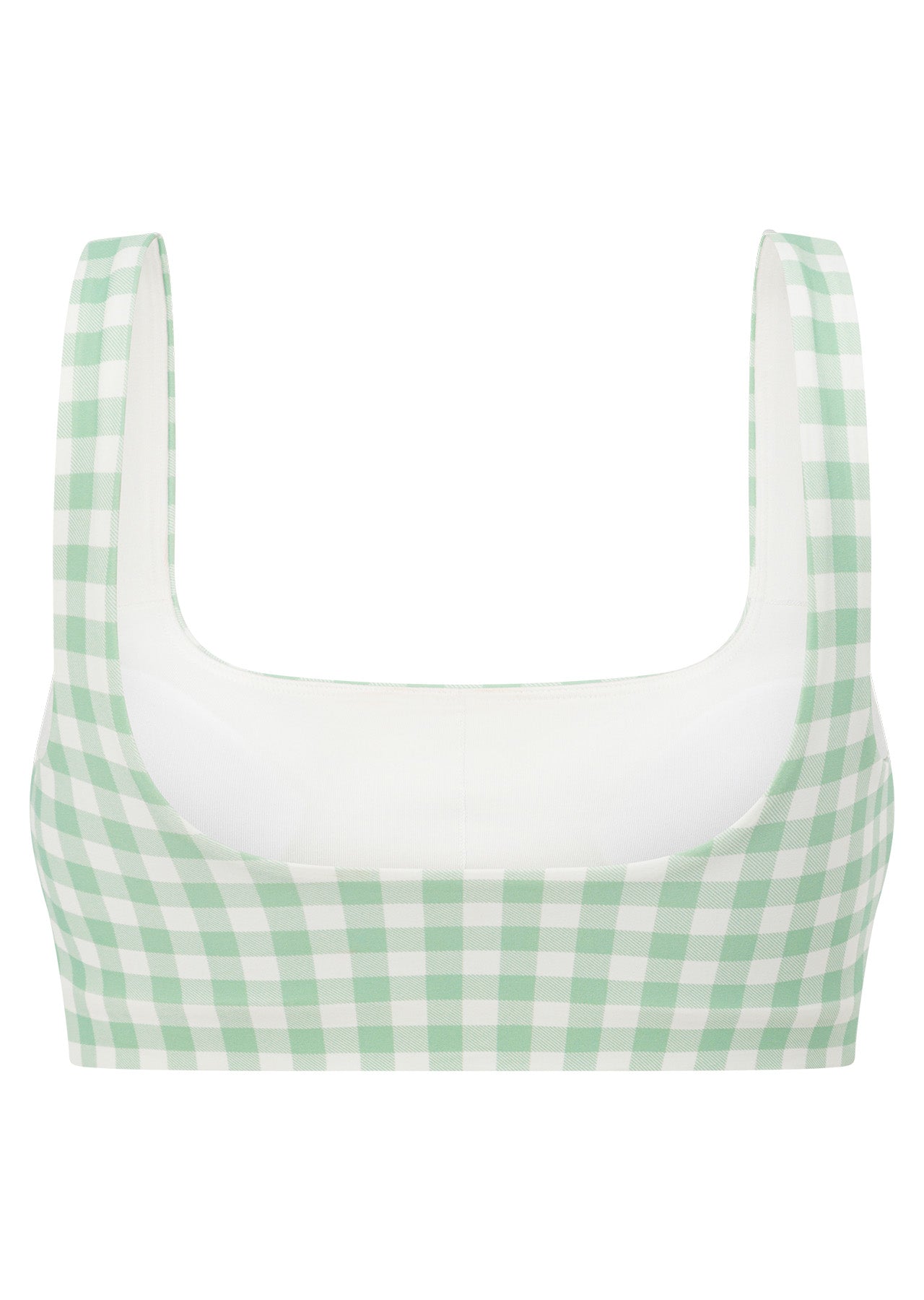 Lorna Jane Sweet Gingham Sports Bra - Soft Mint Ranch Gingham Print