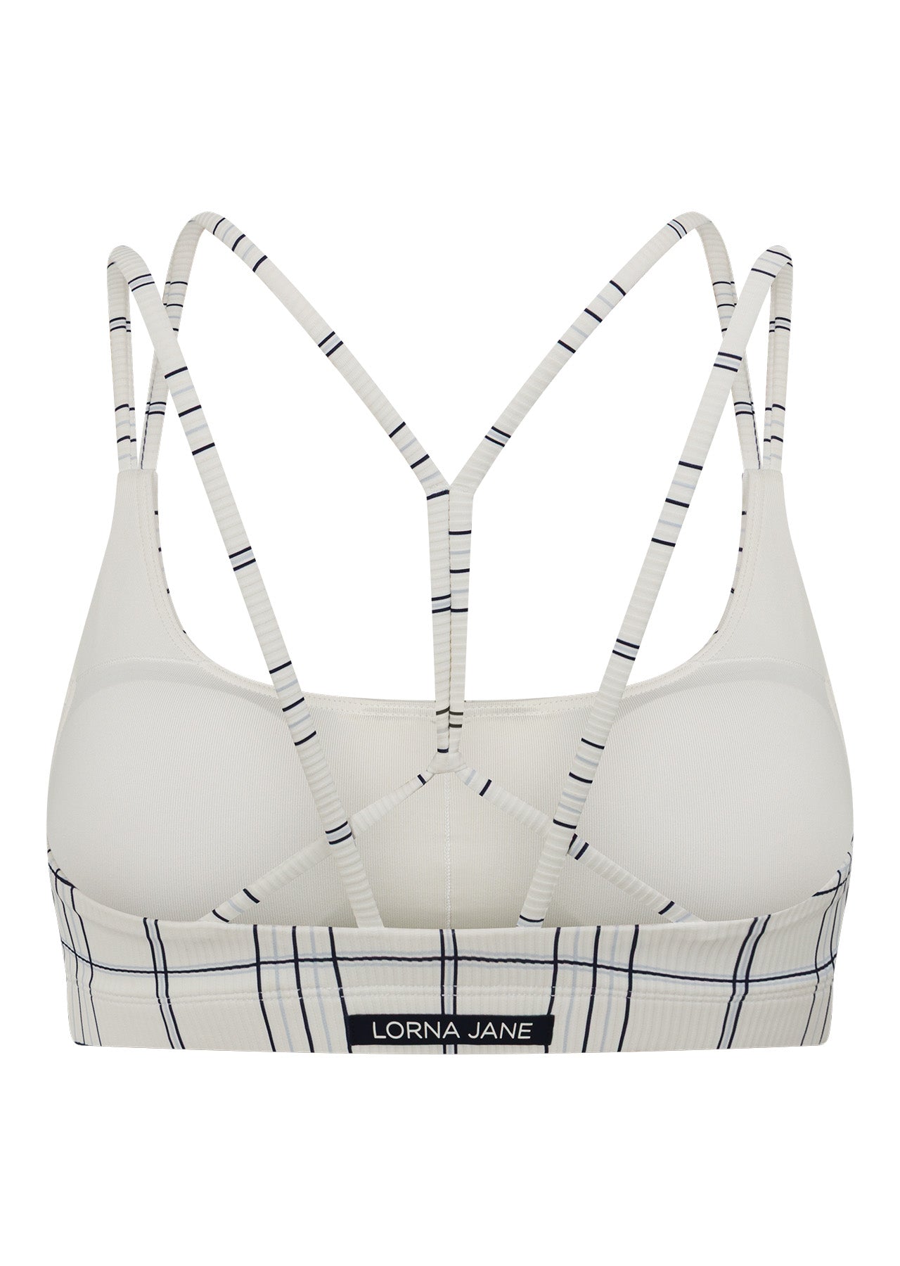 Lorna Jane Checked Out Rib All Day Sports Bra - Checked Out Print