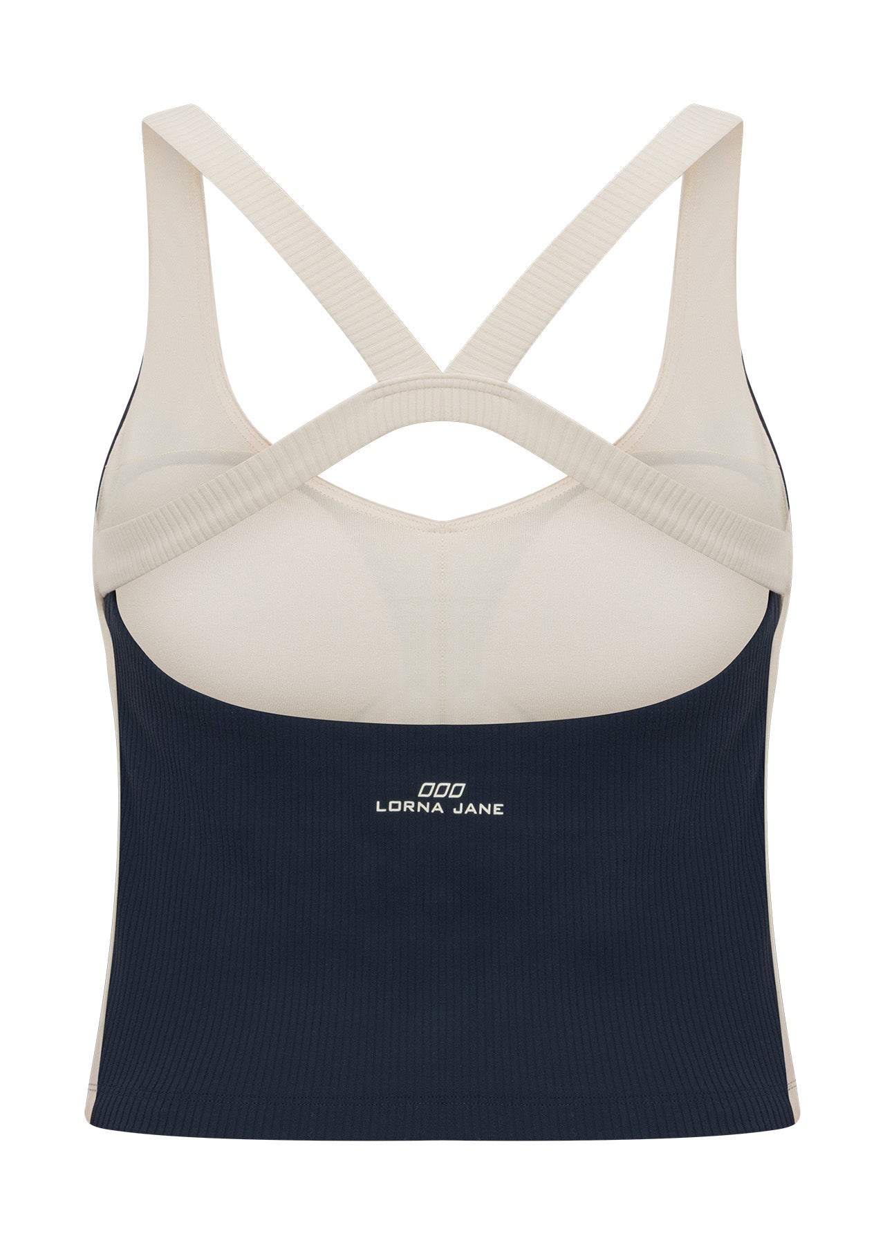 Lorna Jane Siren Luxe Rib Bra Tank Combo - Platinum Navy