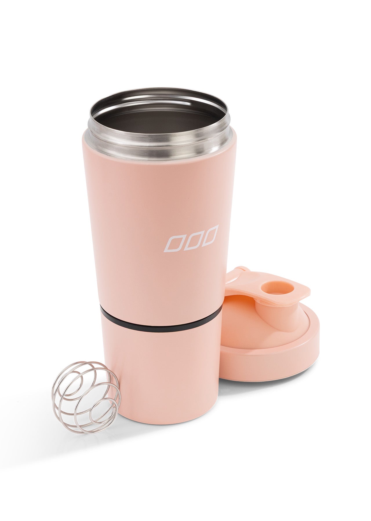Lorna Jane Stainless Steel Compartment Protein Shaker - Dream Pink