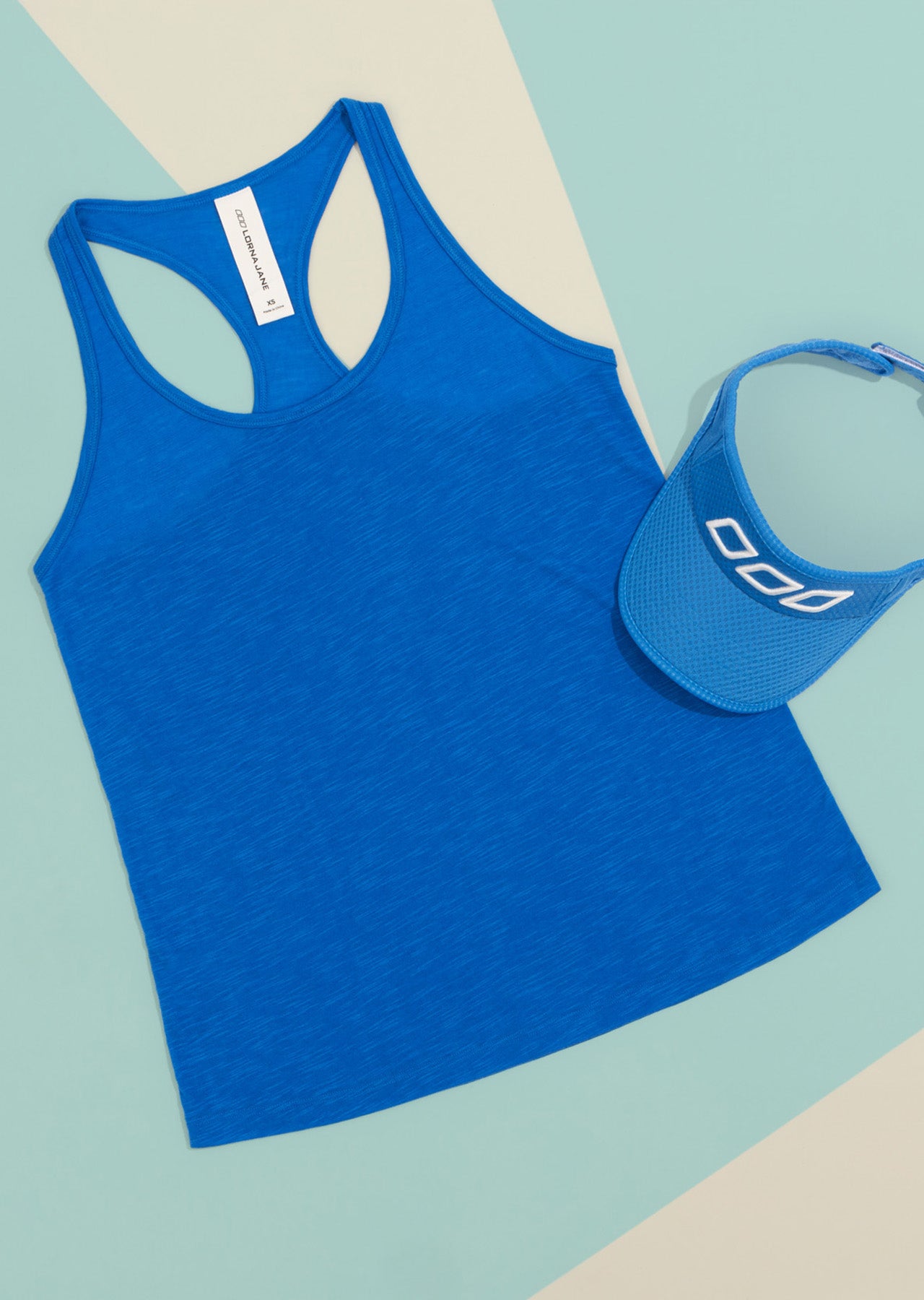 Lorna Jane Slouchy Gym Tank And Visor Kit - Cornflower