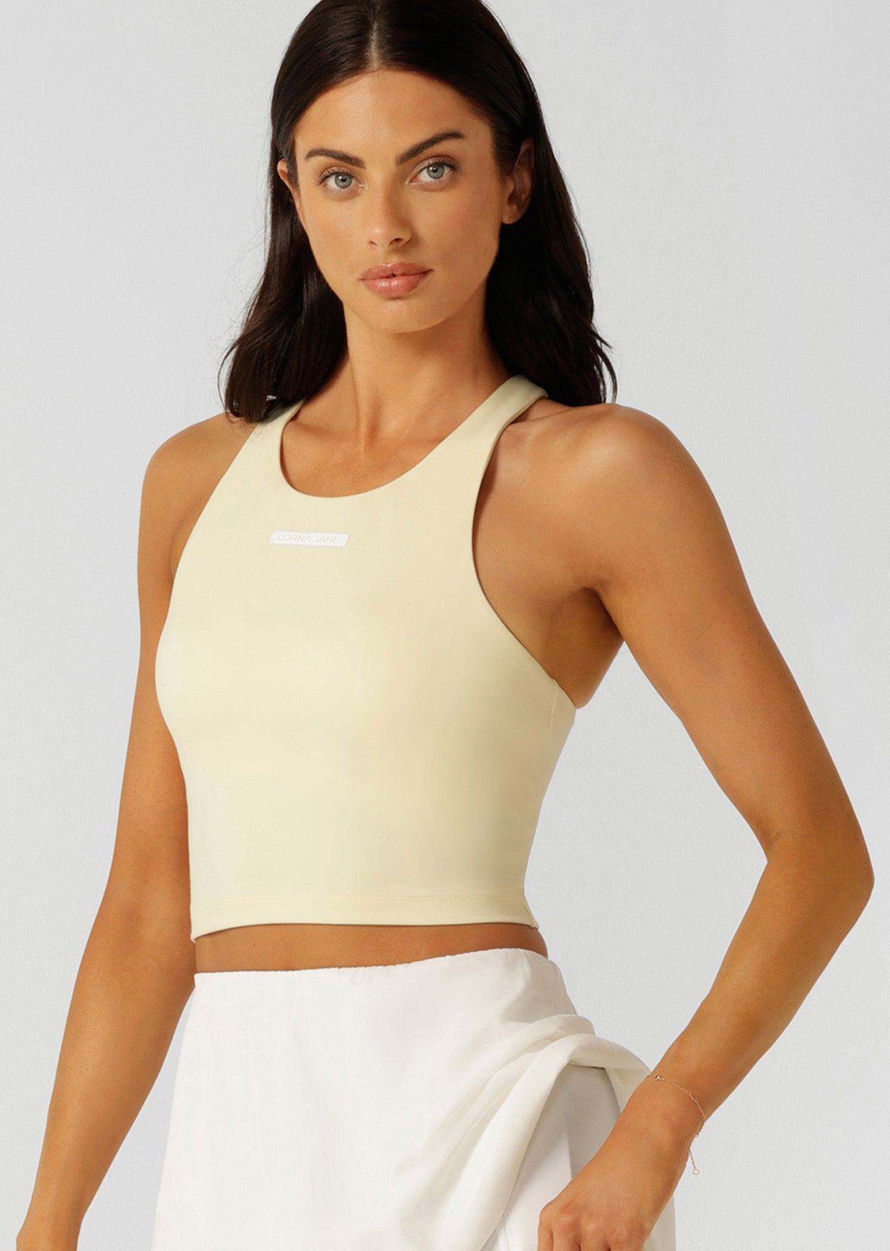 Lorna Jane Flexible Tank Bra Combo - Lemon Cream
