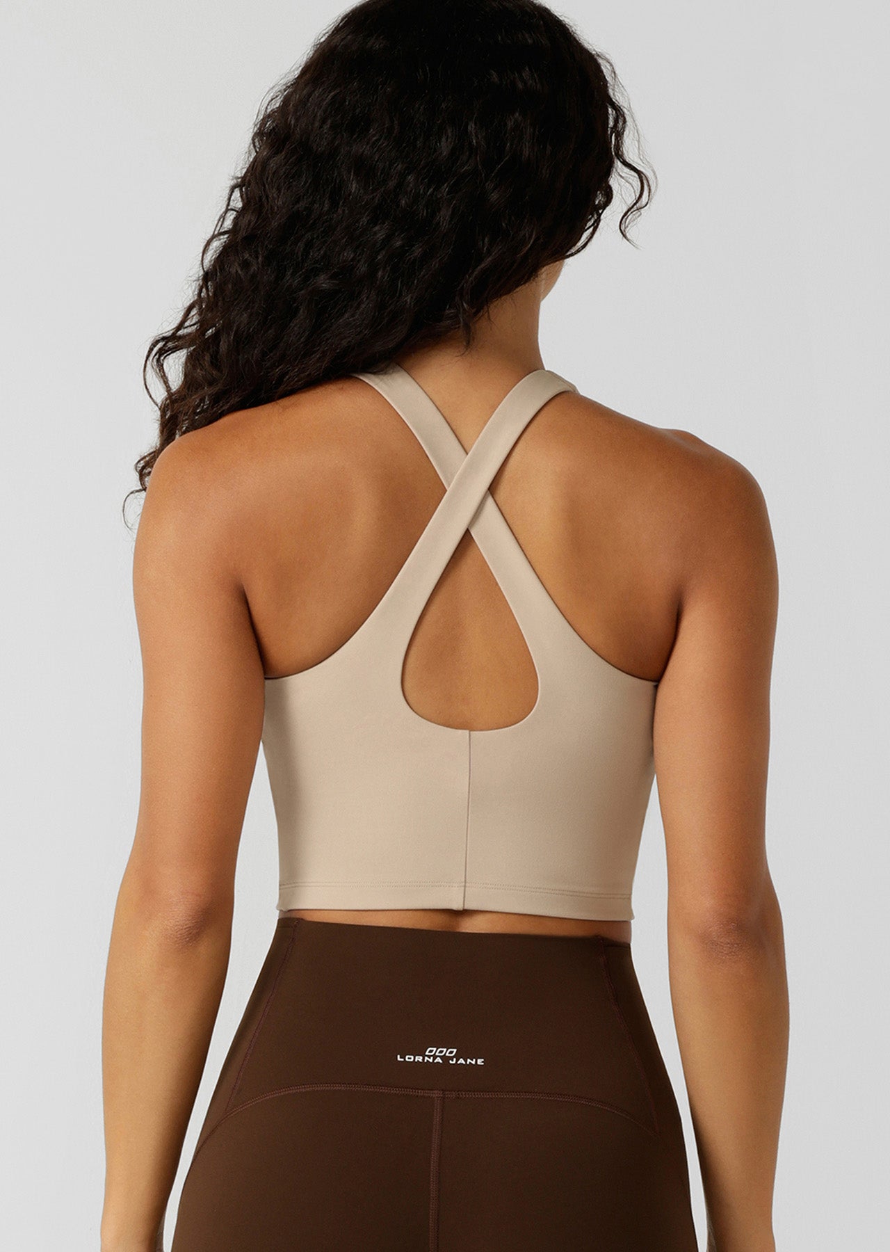 Lorna Jane Flexible Tank Bra Combo - Latte