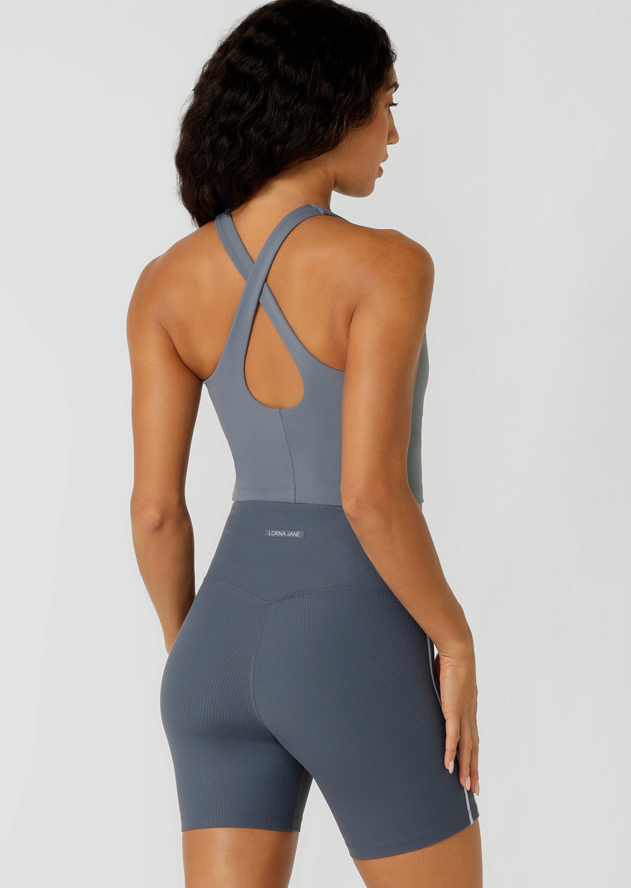 Lorna Jane Flexible Tank Bra Combo - Powder Grey