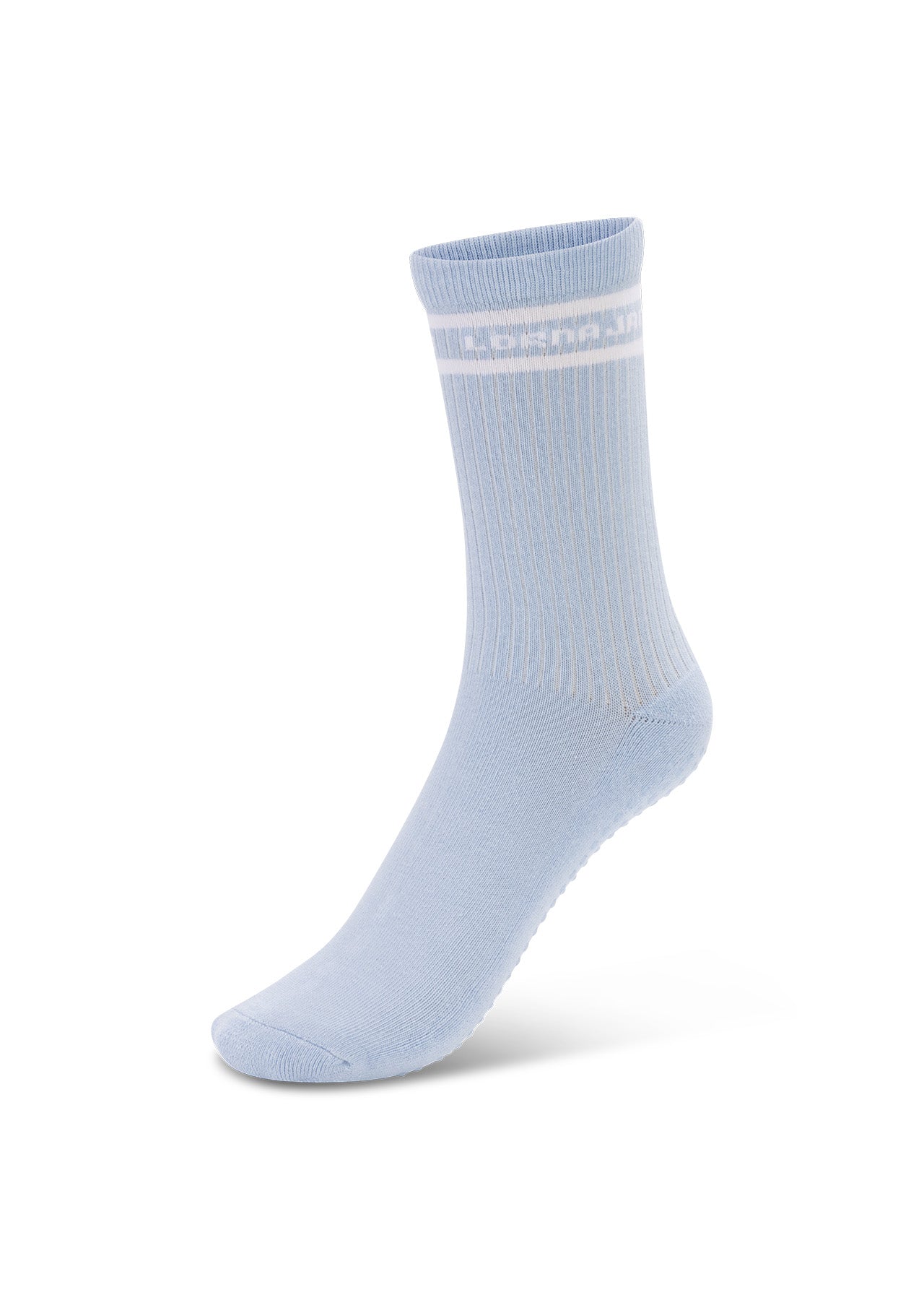 Lorna Jane Pilates Grip Crew Socks - Toulouse Blue & White