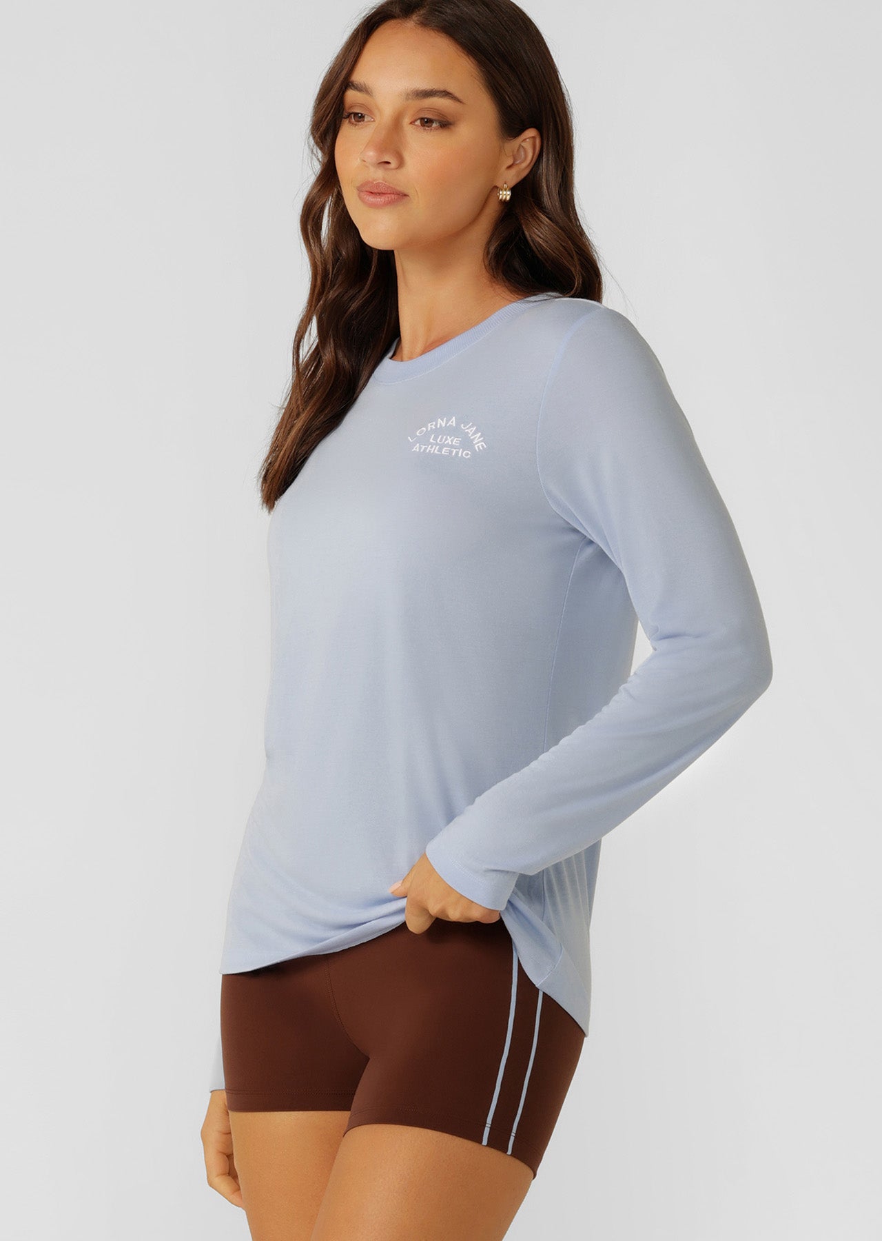 Lorna Jane Lotus Long Sleeve Top - Oxford Blue