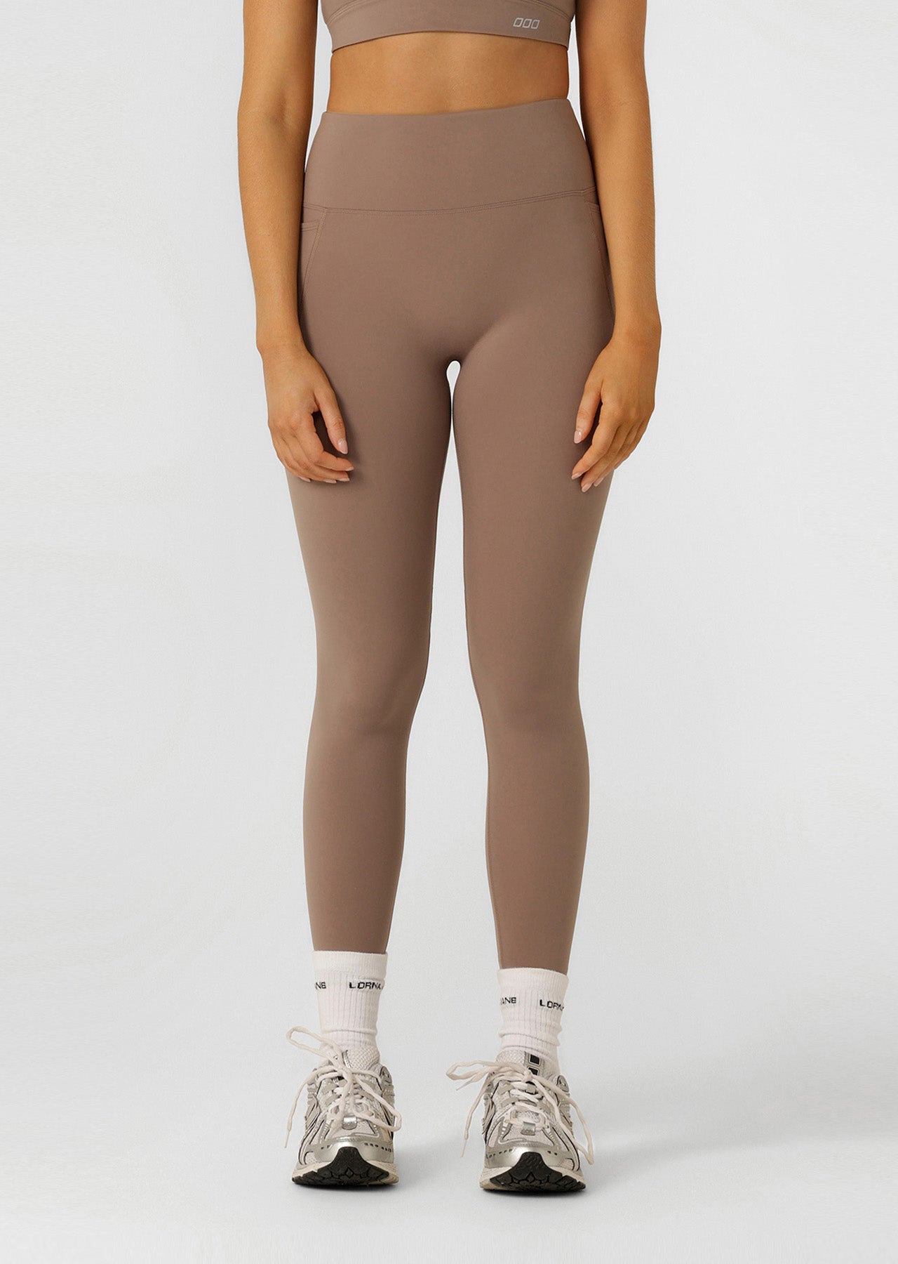 Lorna Jane Amy No Ride Phone Pocket Ankle Biter Leggings - Bone