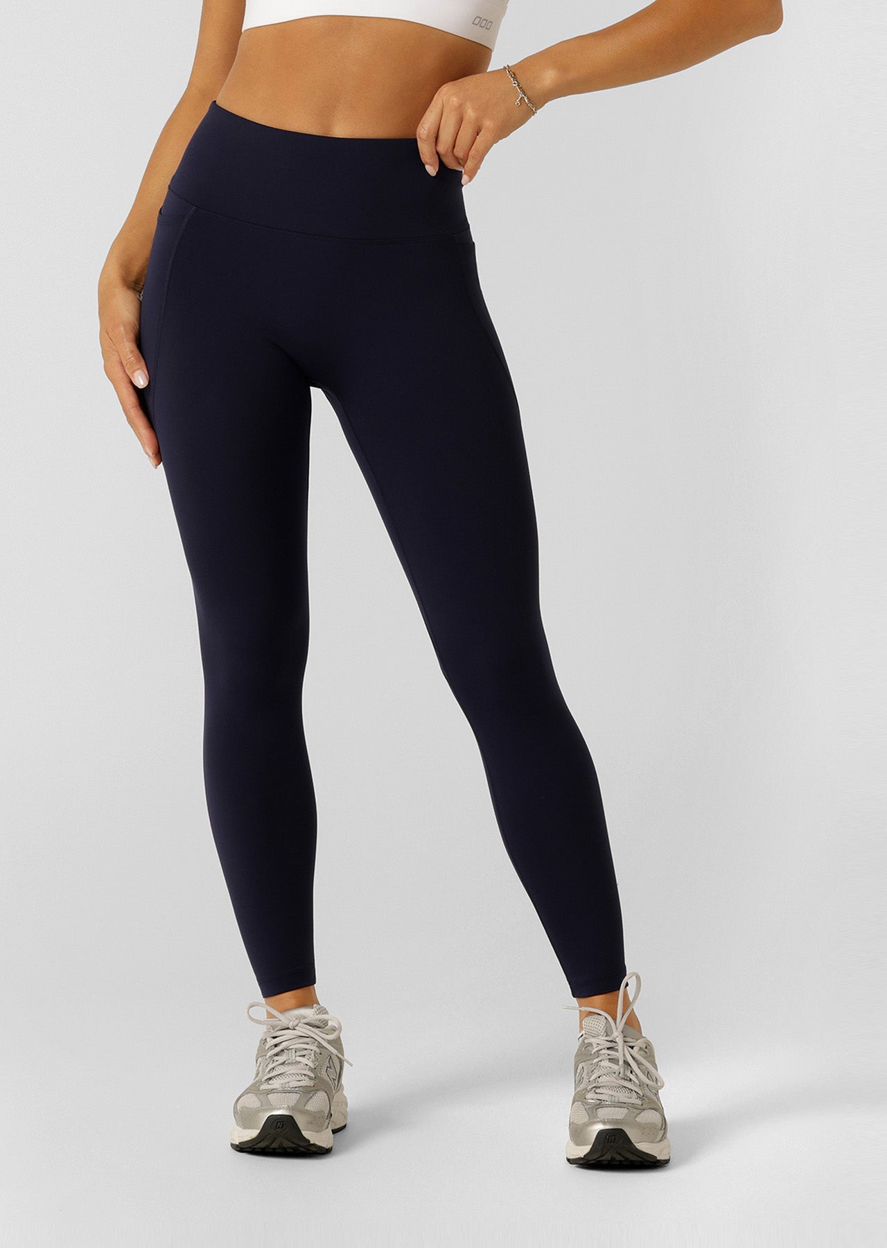 Lorna Jane Amy No Ride Phone Pocket Ankle Biter Leggings - French Navy