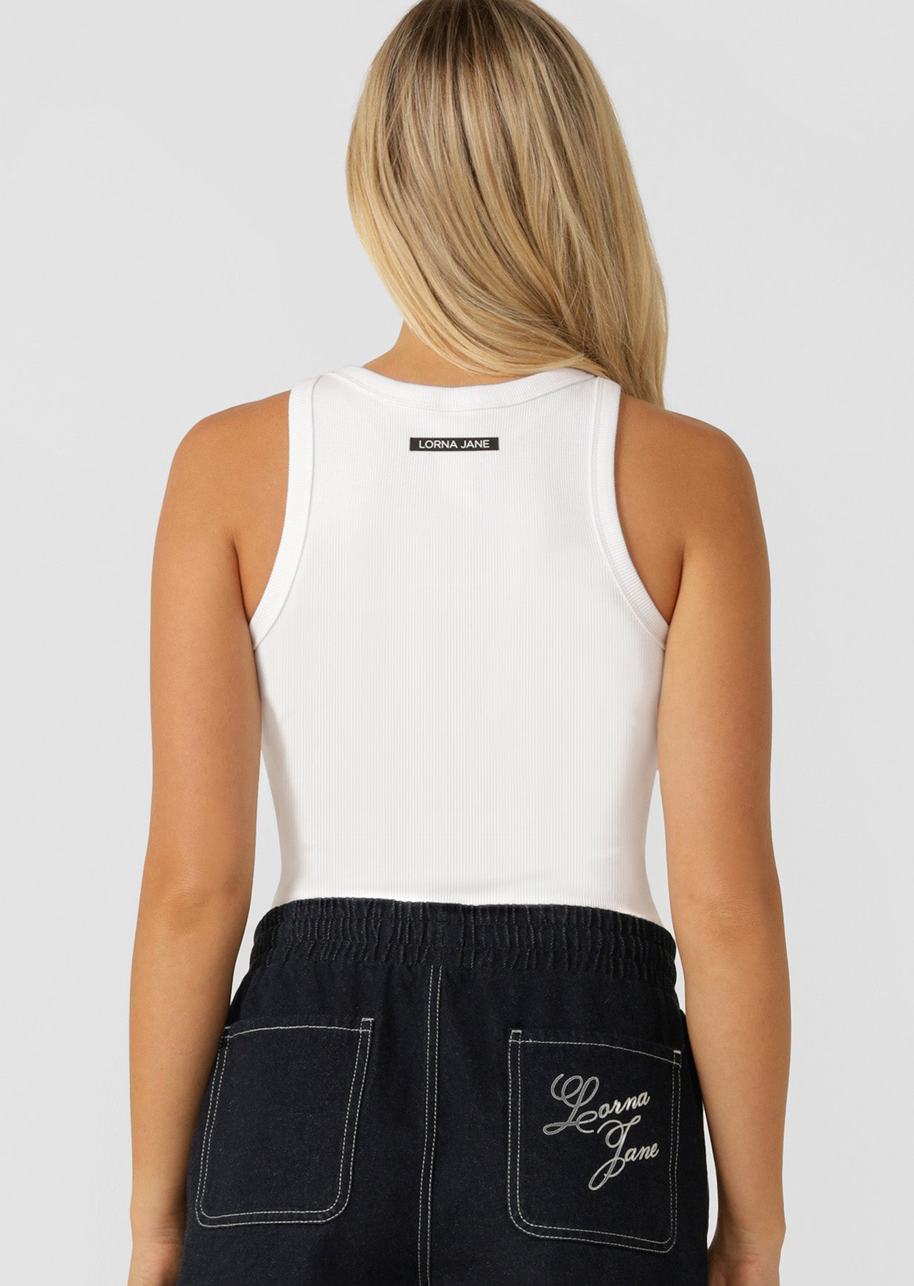 Lorna Jane LJ Basics Rib Tank - White