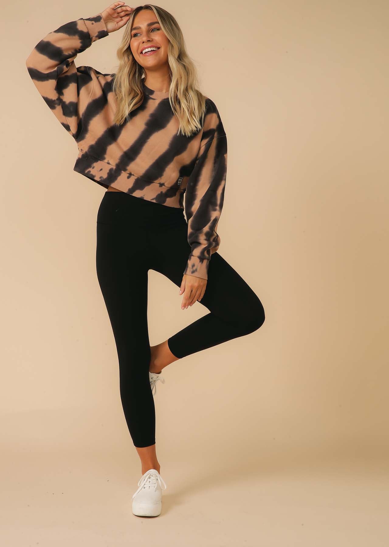 Lorna Jane Haze Sweat - Biscuit Volcano Tie Dye