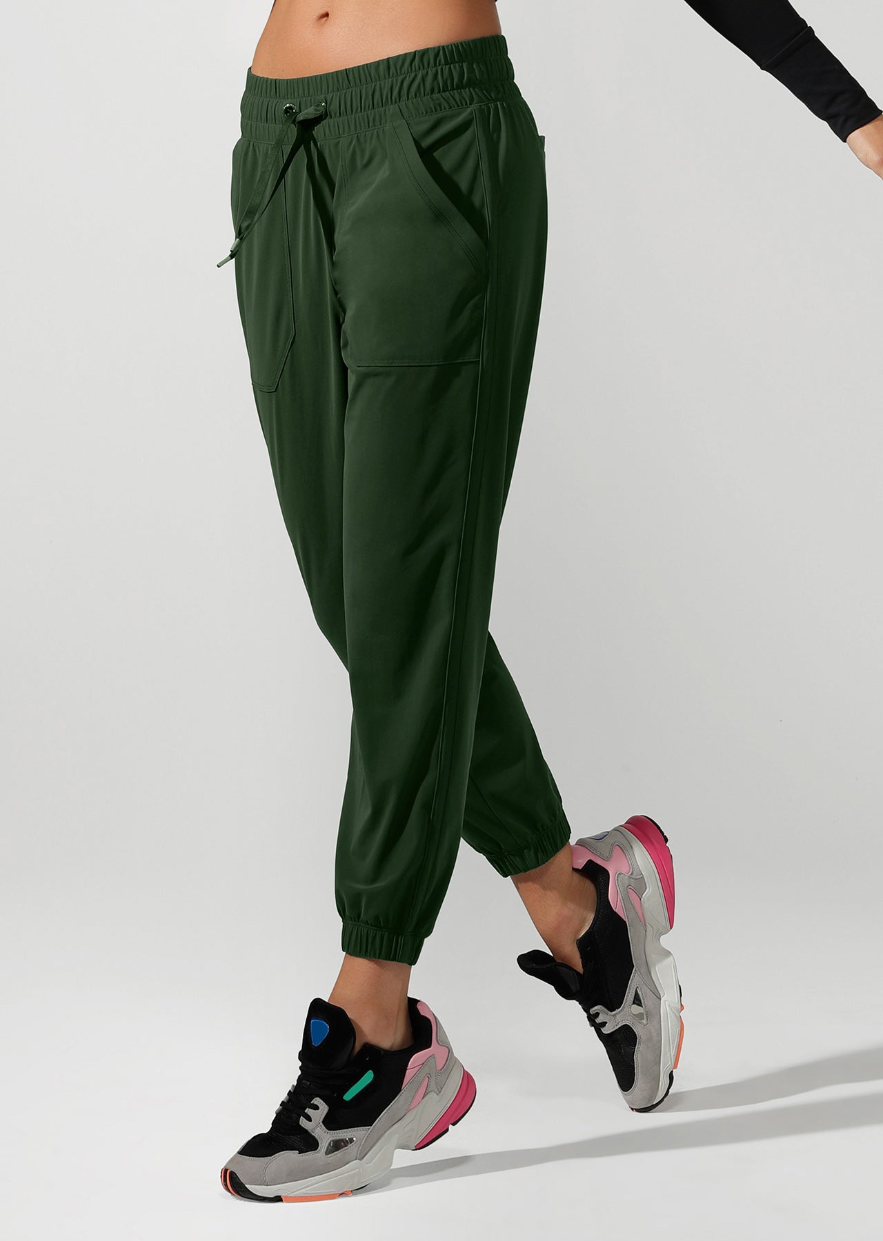 Lorna Jane Barre Ankle Biter Active Pants - Fig Green