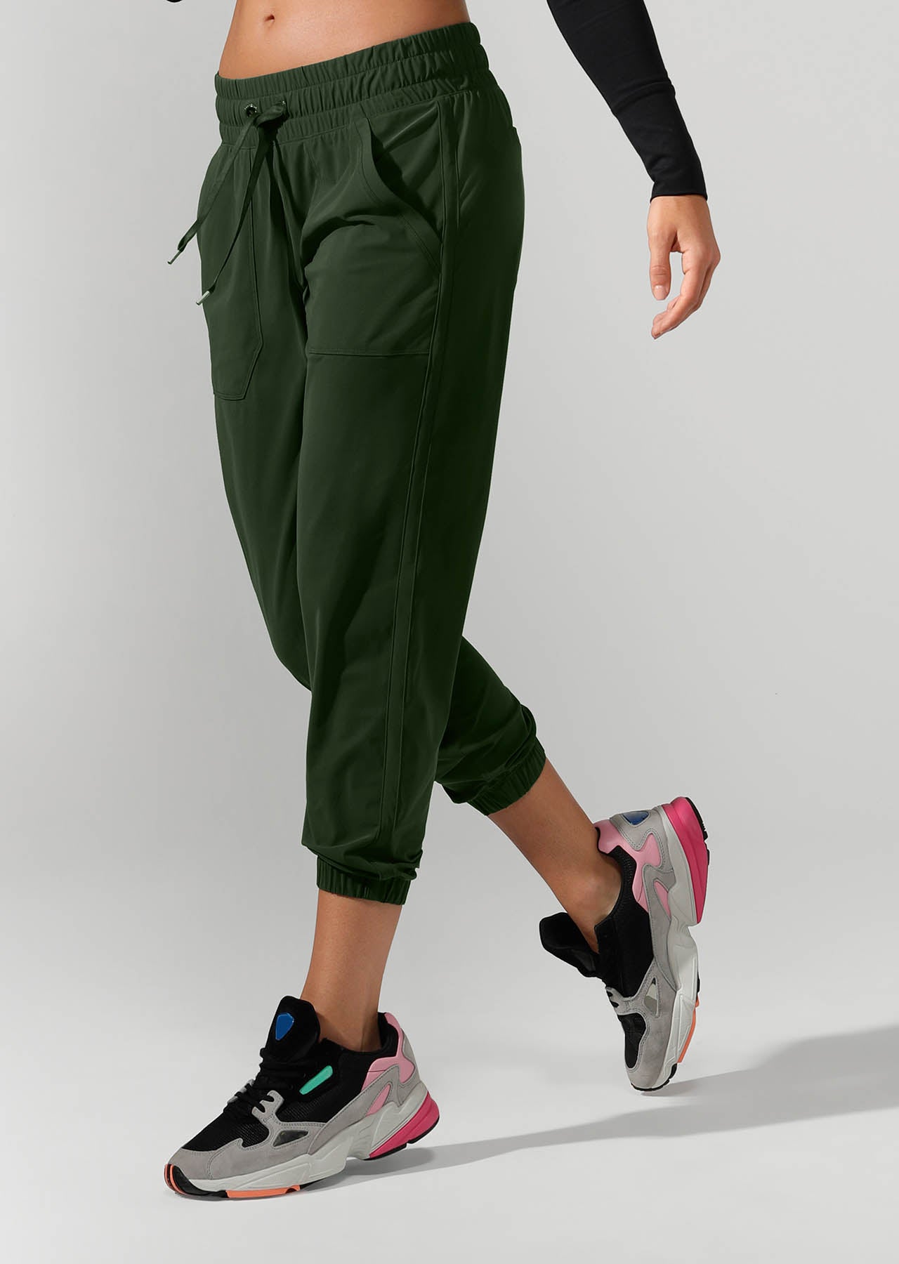 Lorna Jane Barre Ankle Biter Active Pants - Fig Green