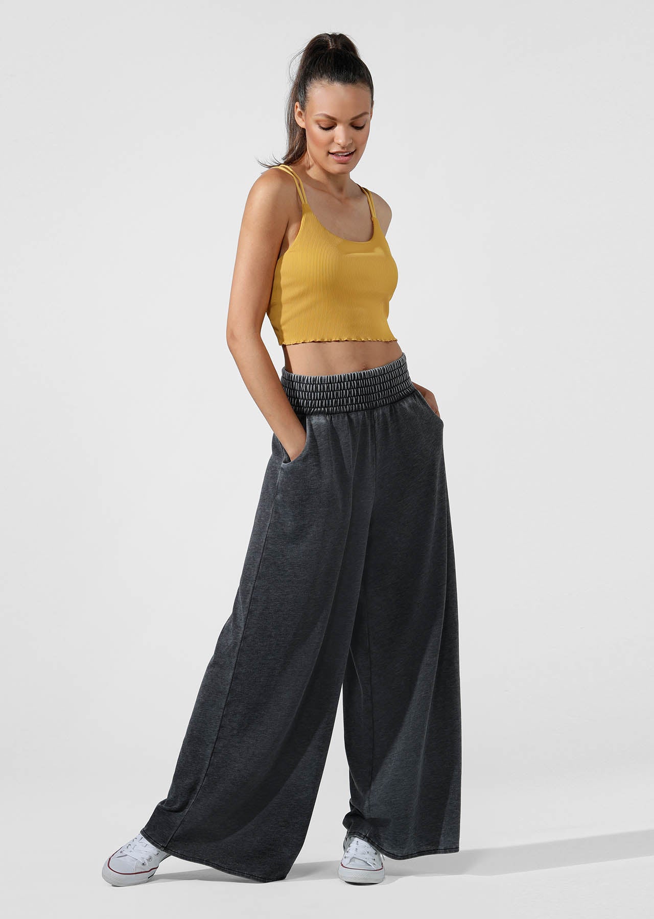 Lorna Jane Bliss Full Length Pants - Washed Out Black