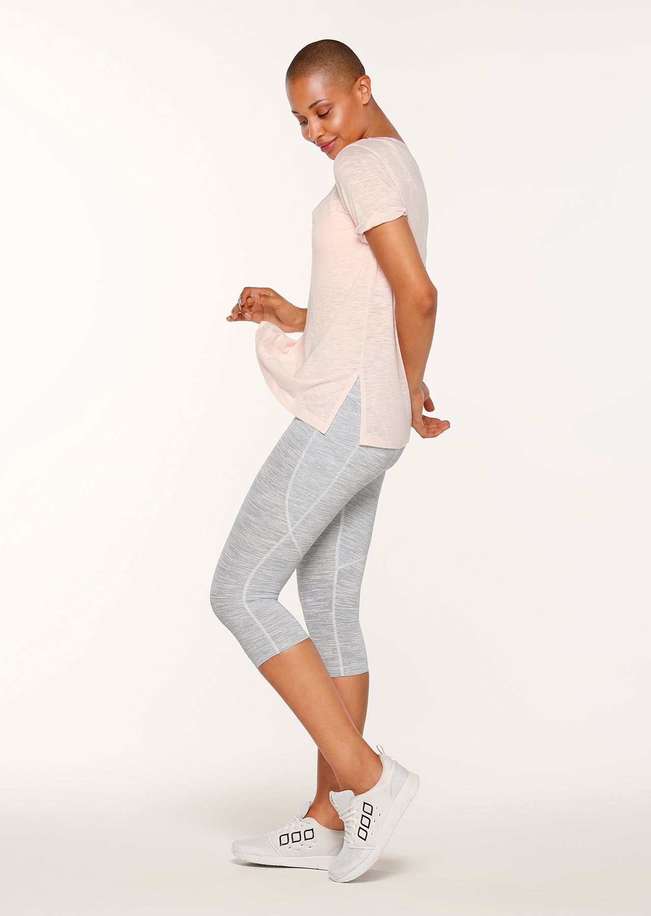 Lorna Jane Booty Support 3/4 Tight - Mixed Grey Marl
