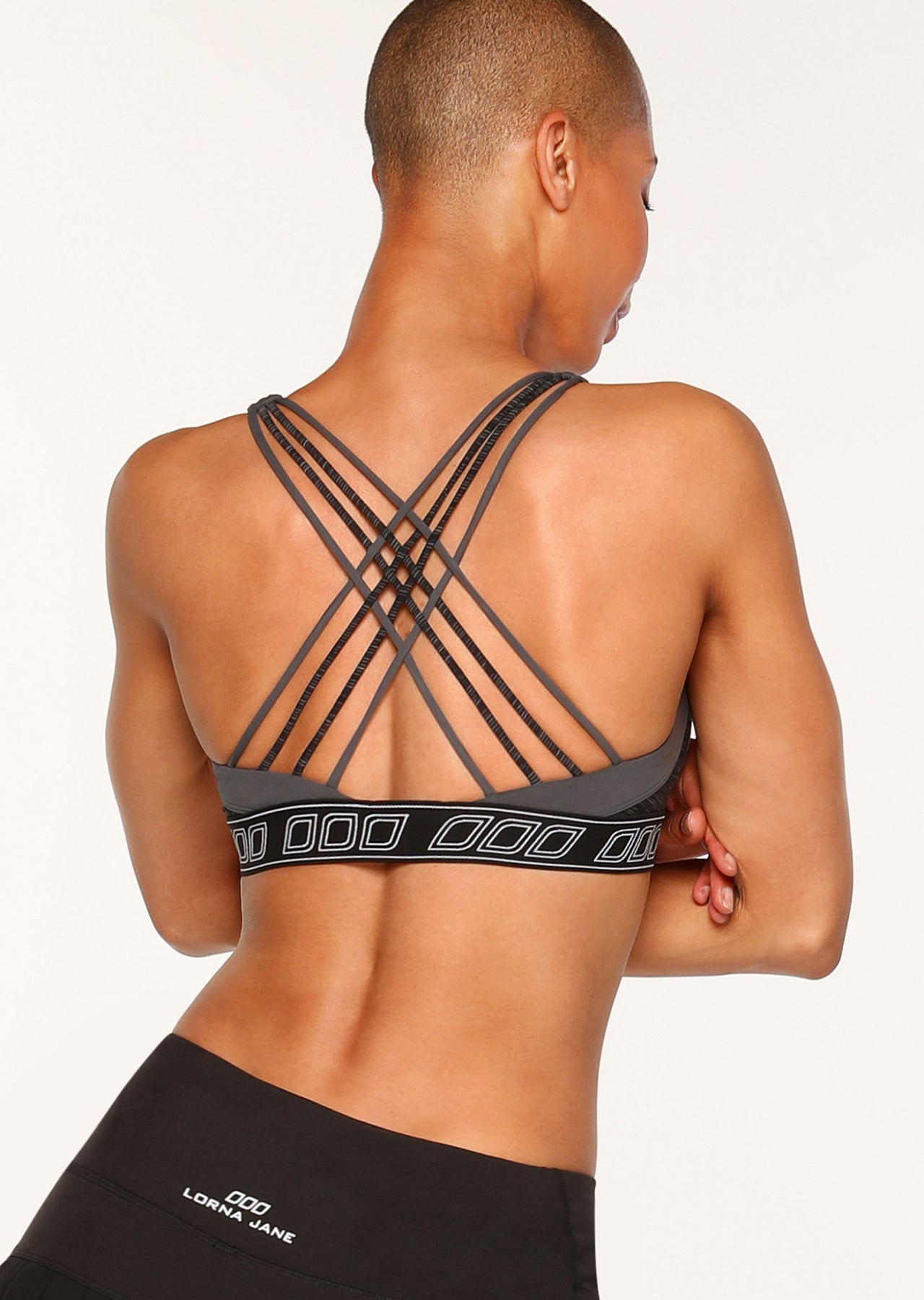 Lorna Jane Brace Sports Bra - Black Marl