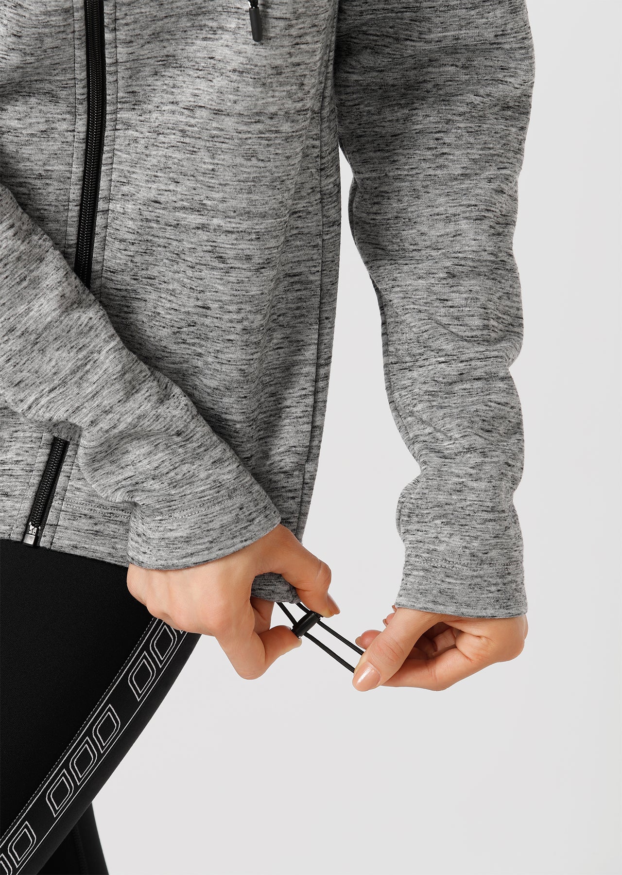 Lorna Jane Brisk Fleece Active Jacket - White Marl