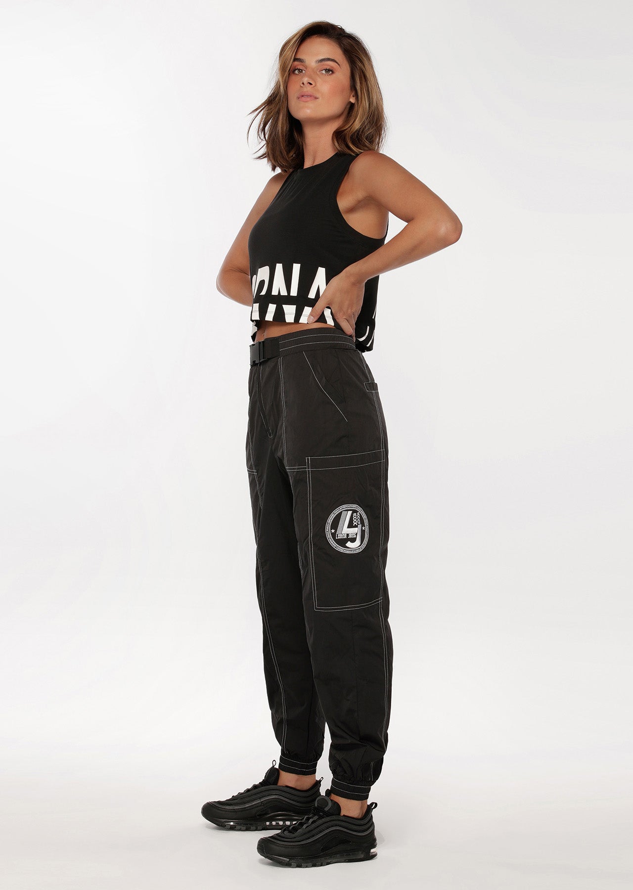 Lorna Jane Buckle Active Utility Pants - Black