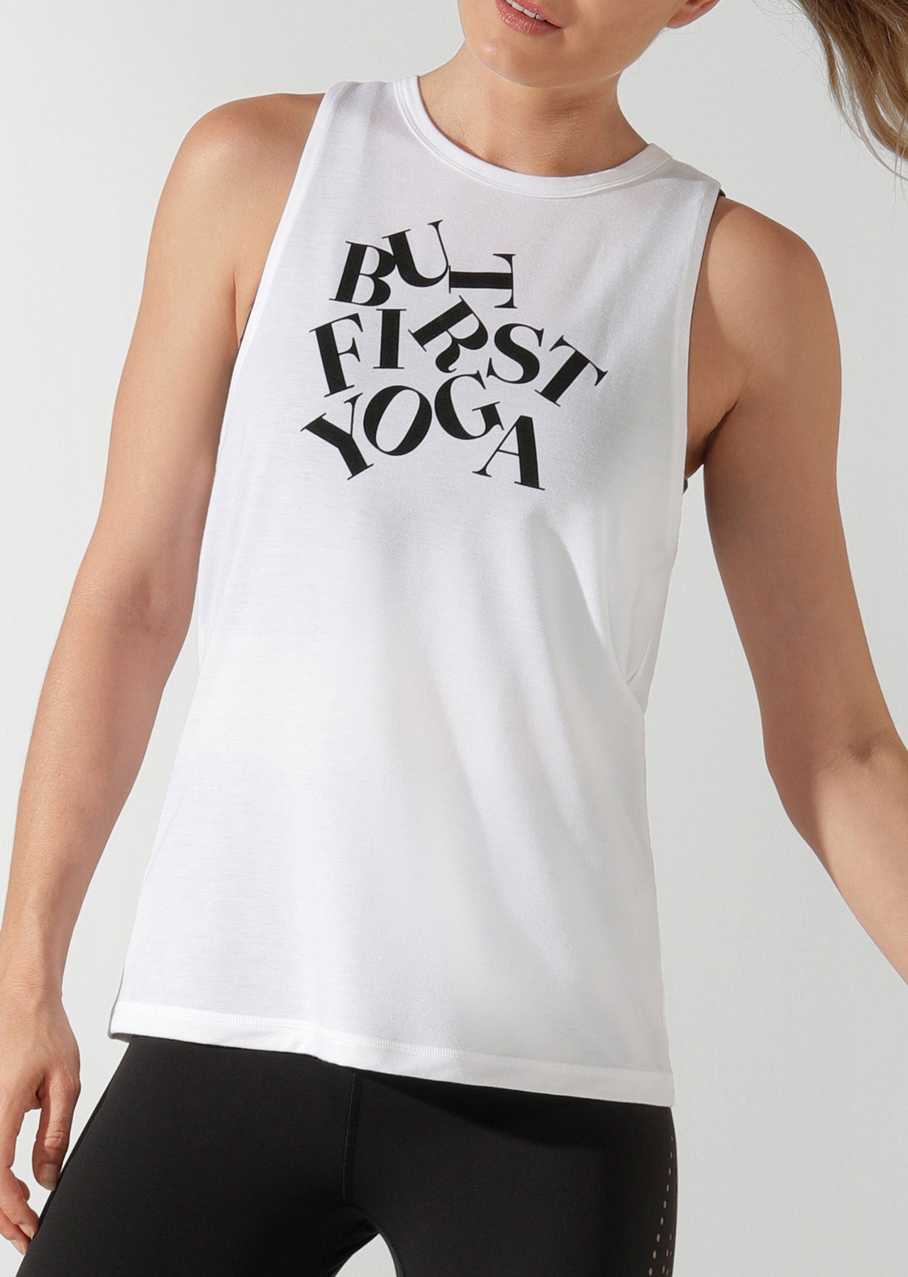 Lorna Jane But First, Yoga Tank - White