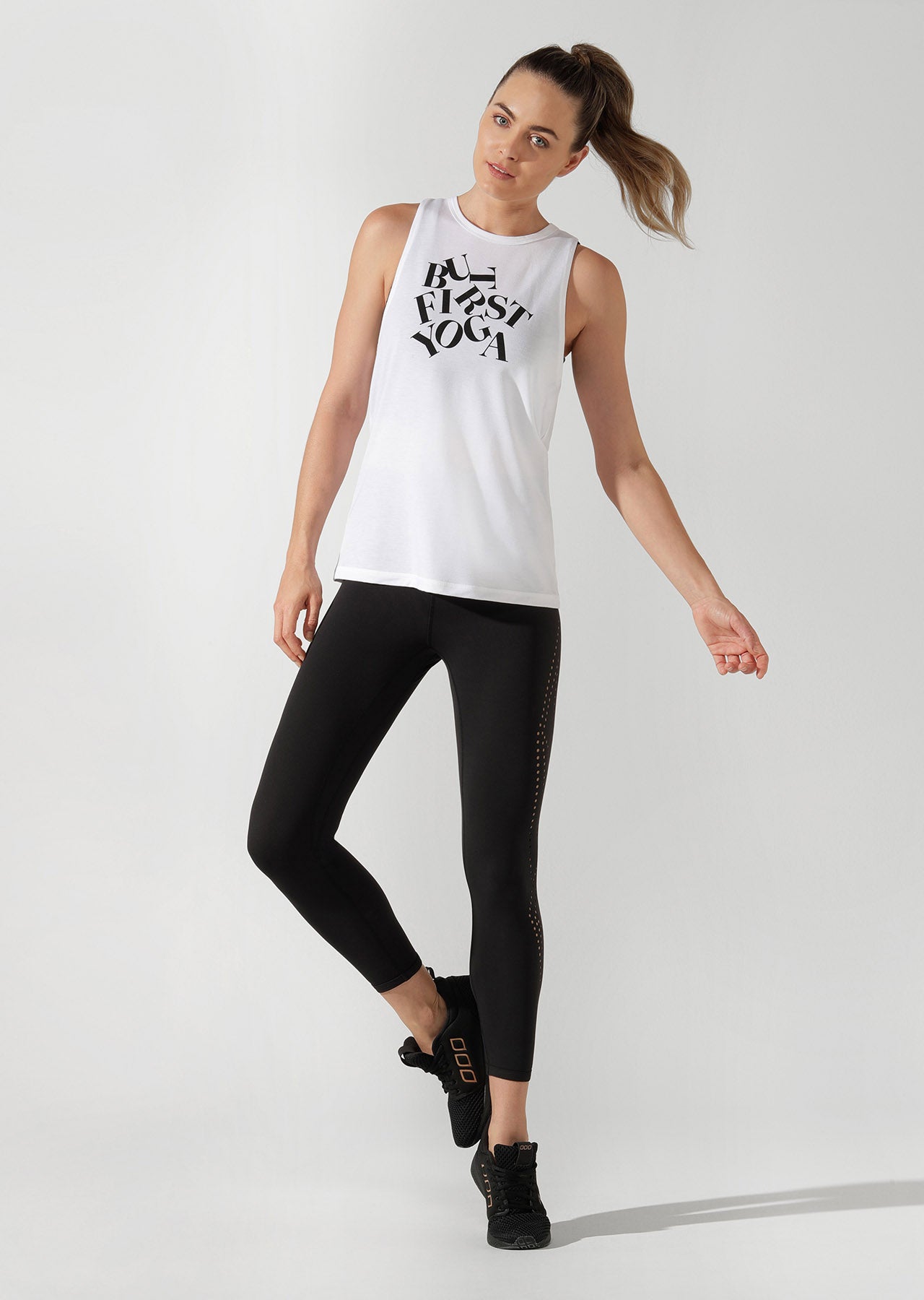 Lorna Jane But First, Yoga Tank - White