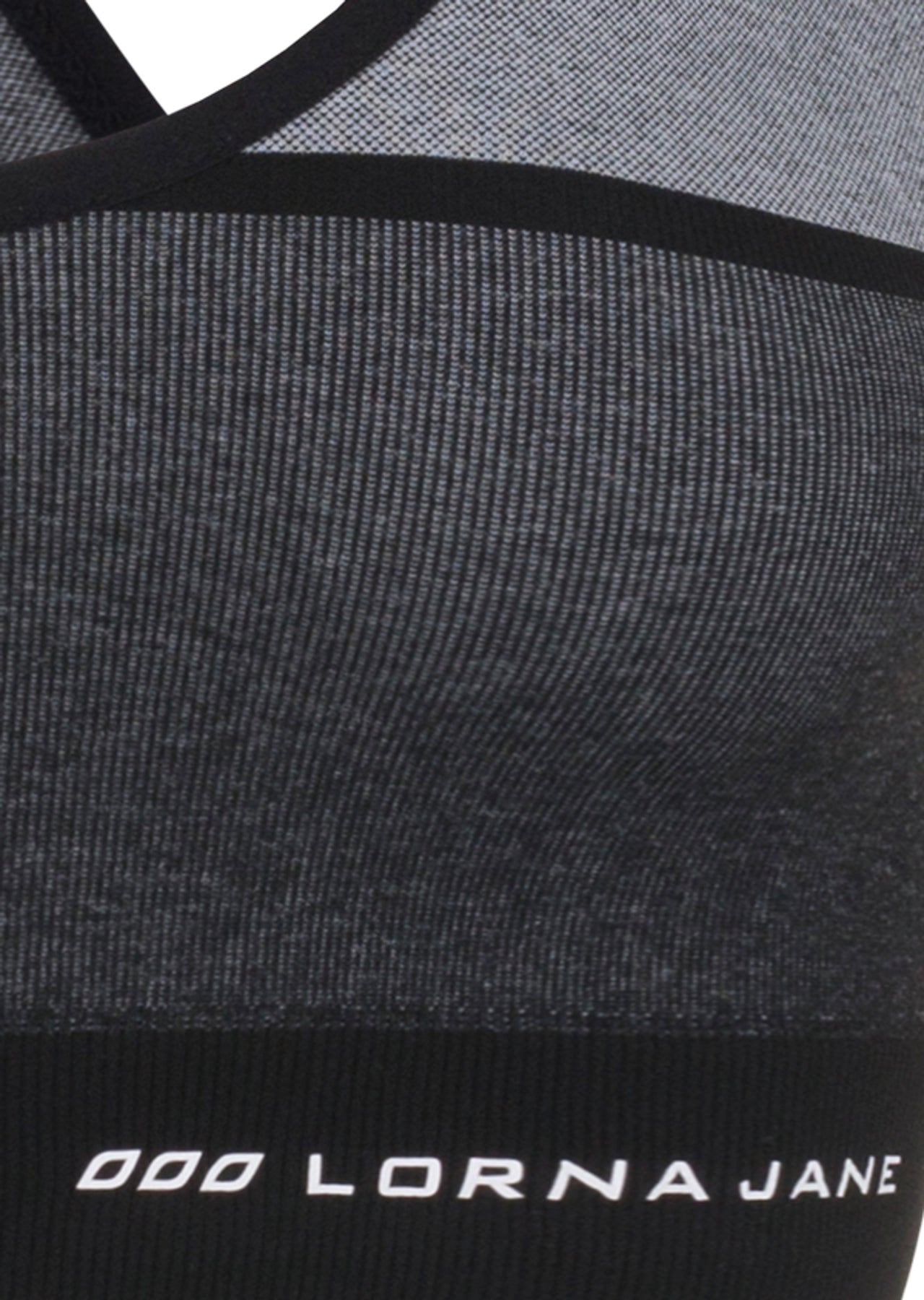 Lorna Jane Cadance Active Seamless Bra - Char/Grey Marl/Black