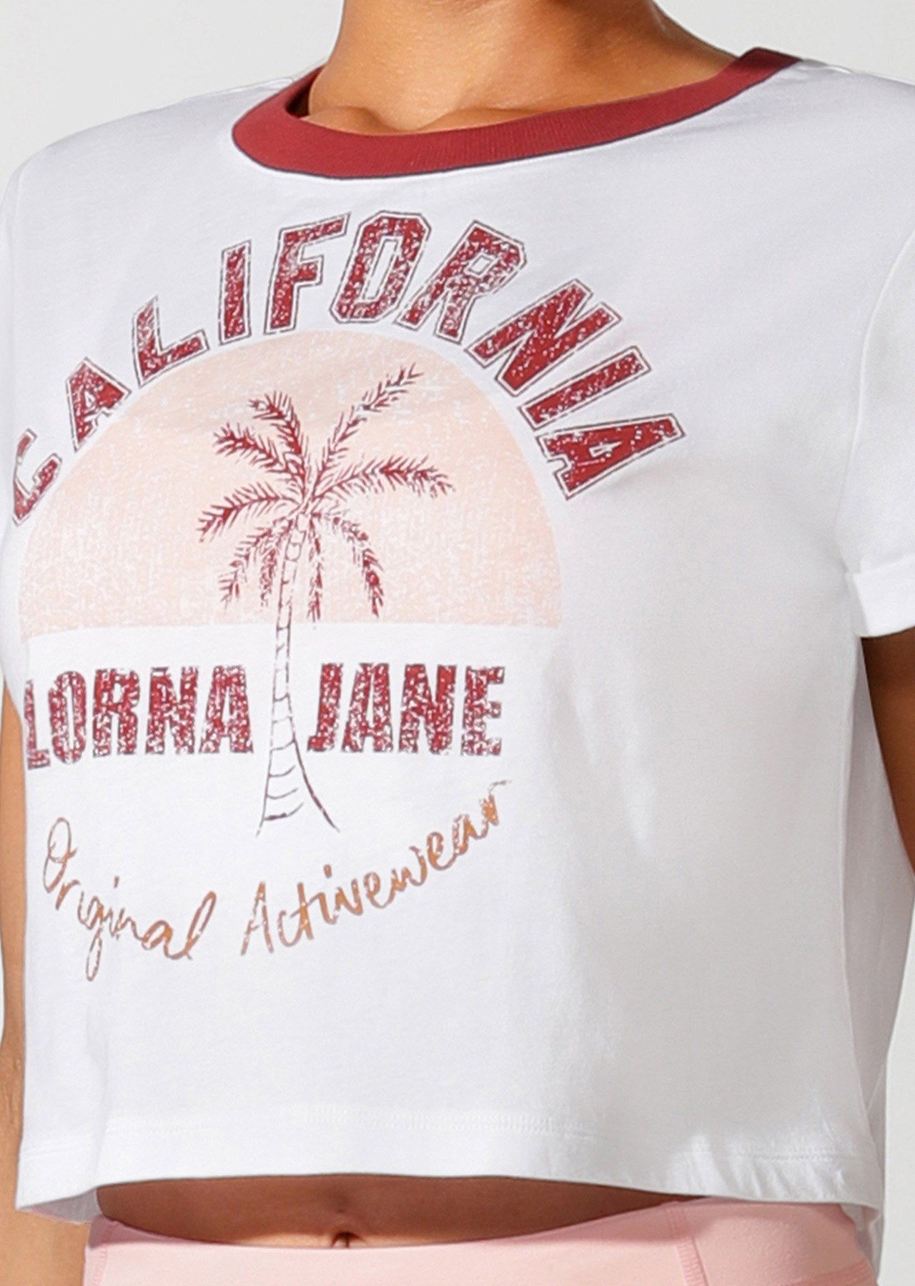 Lorna Jane Cali Cropped Short Sleeve Tee - White