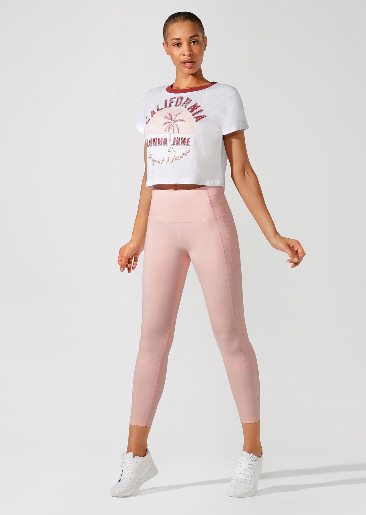 Lorna Jane Cali Cropped Short Sleeve Tee - White