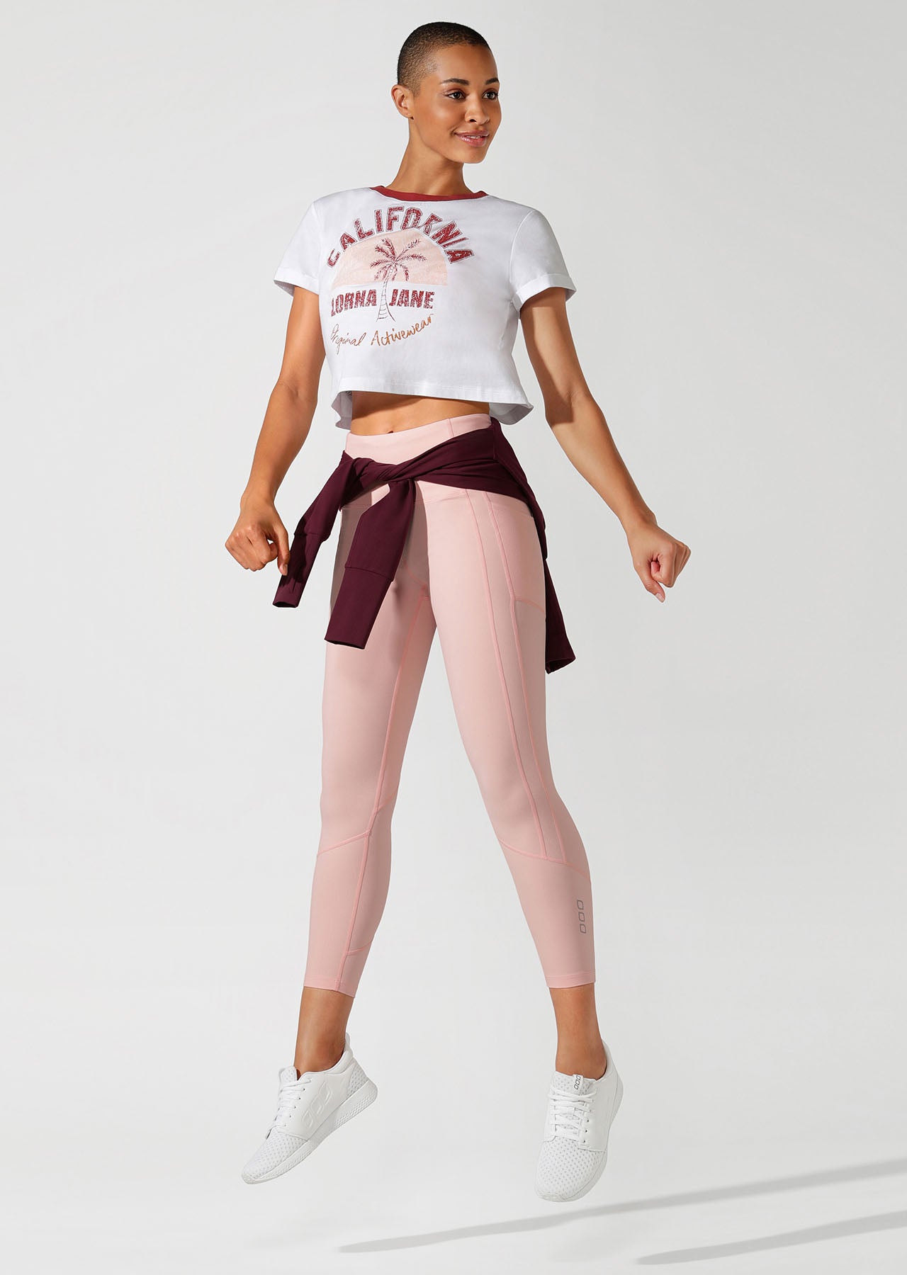 Lorna Jane Cali Cropped Short Sleeve Tee - White